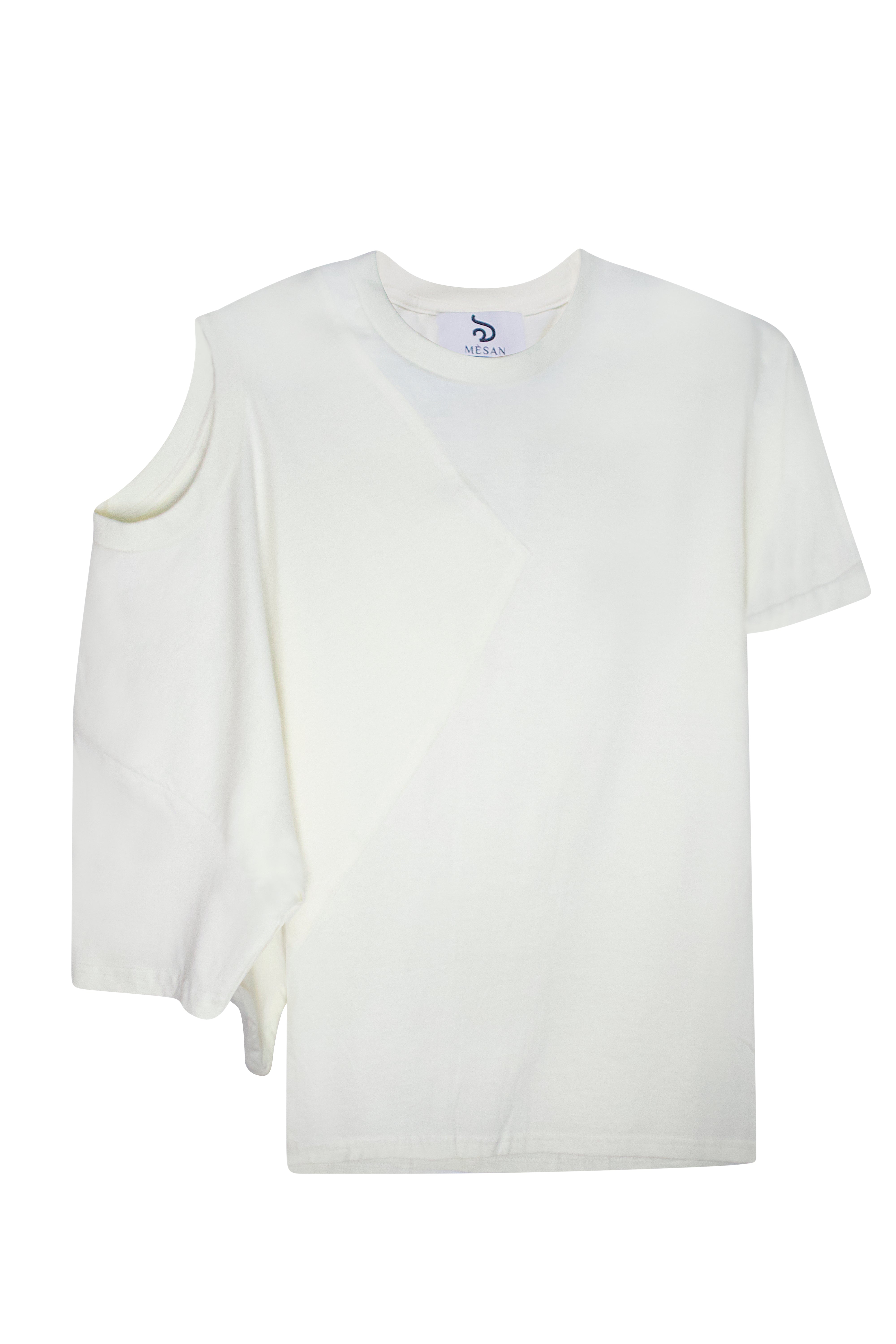 Mèsan Men's Neutrals All Gender Cotton Reworked T-shirt Neutral