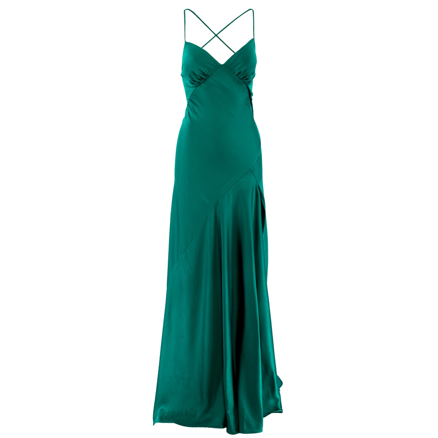 Seville Satin Maxi Dress in Emerald Green | ROSERRY | Wolf & Badger