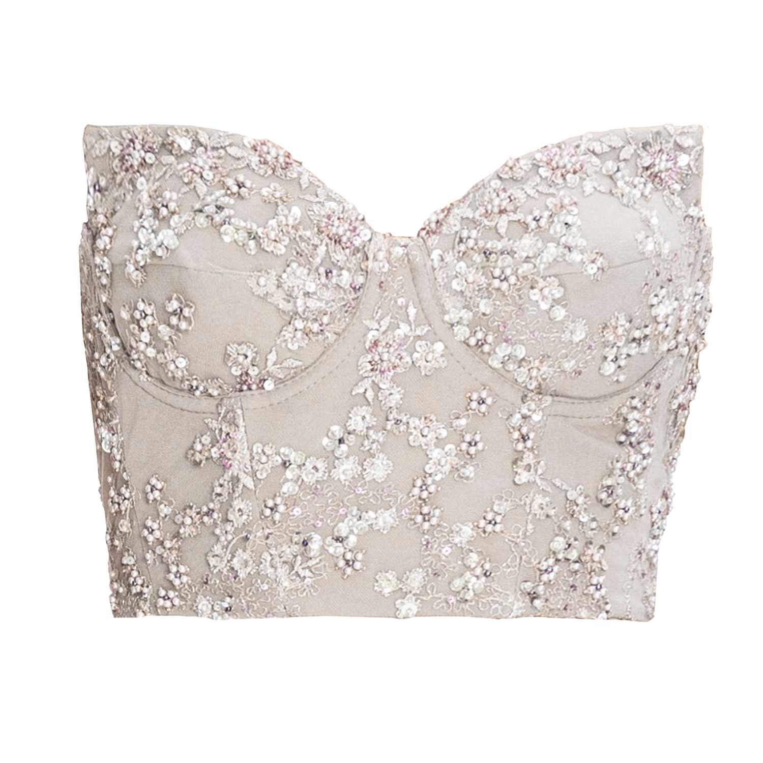 Sorrento Corset Top, Embroidered Stripe