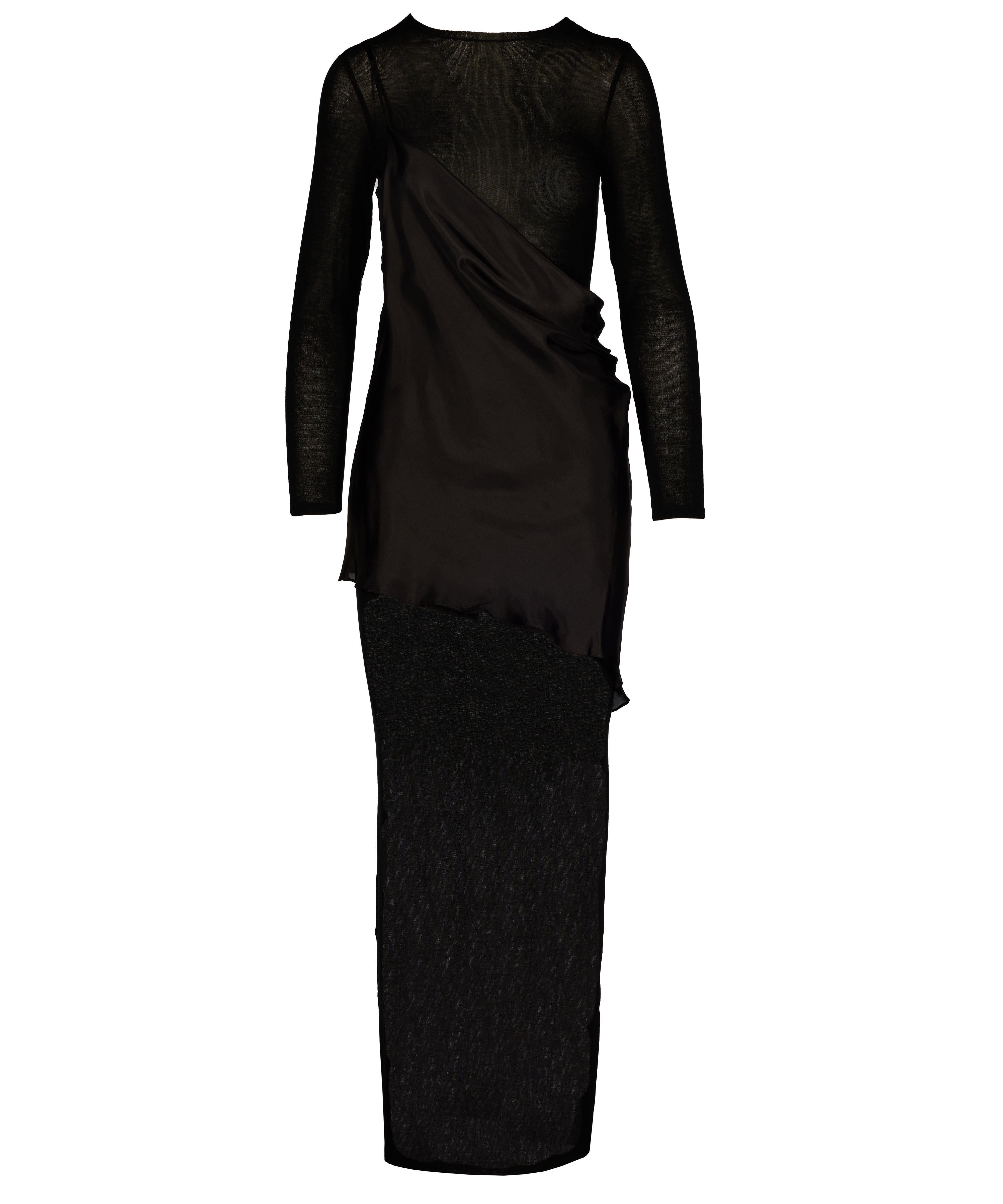 Women’s Black Asymmetric Long Dress Small Tessitura