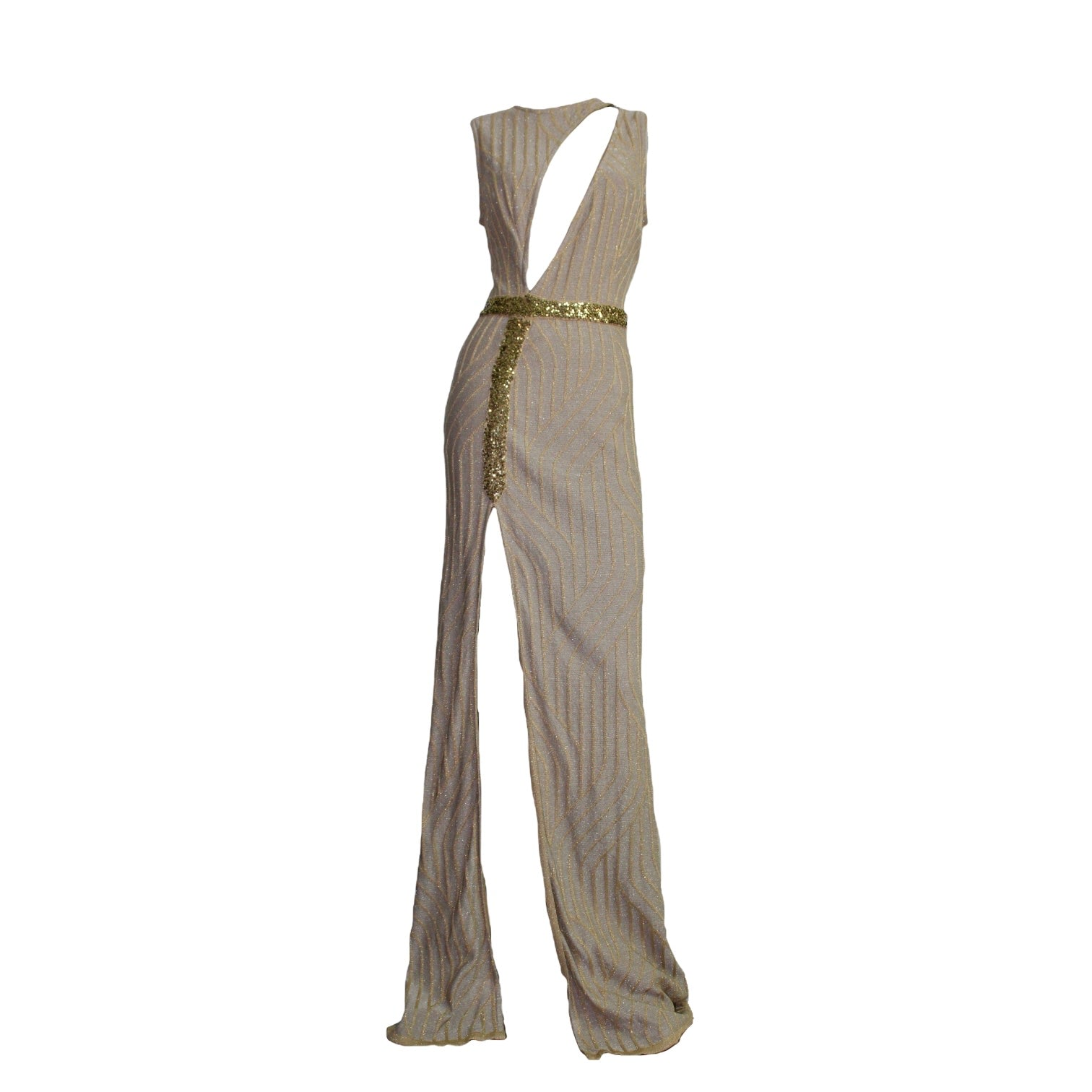 Women’s Neutrals / Gold Bold - Clea Evening Gown Small Maria Aristidou