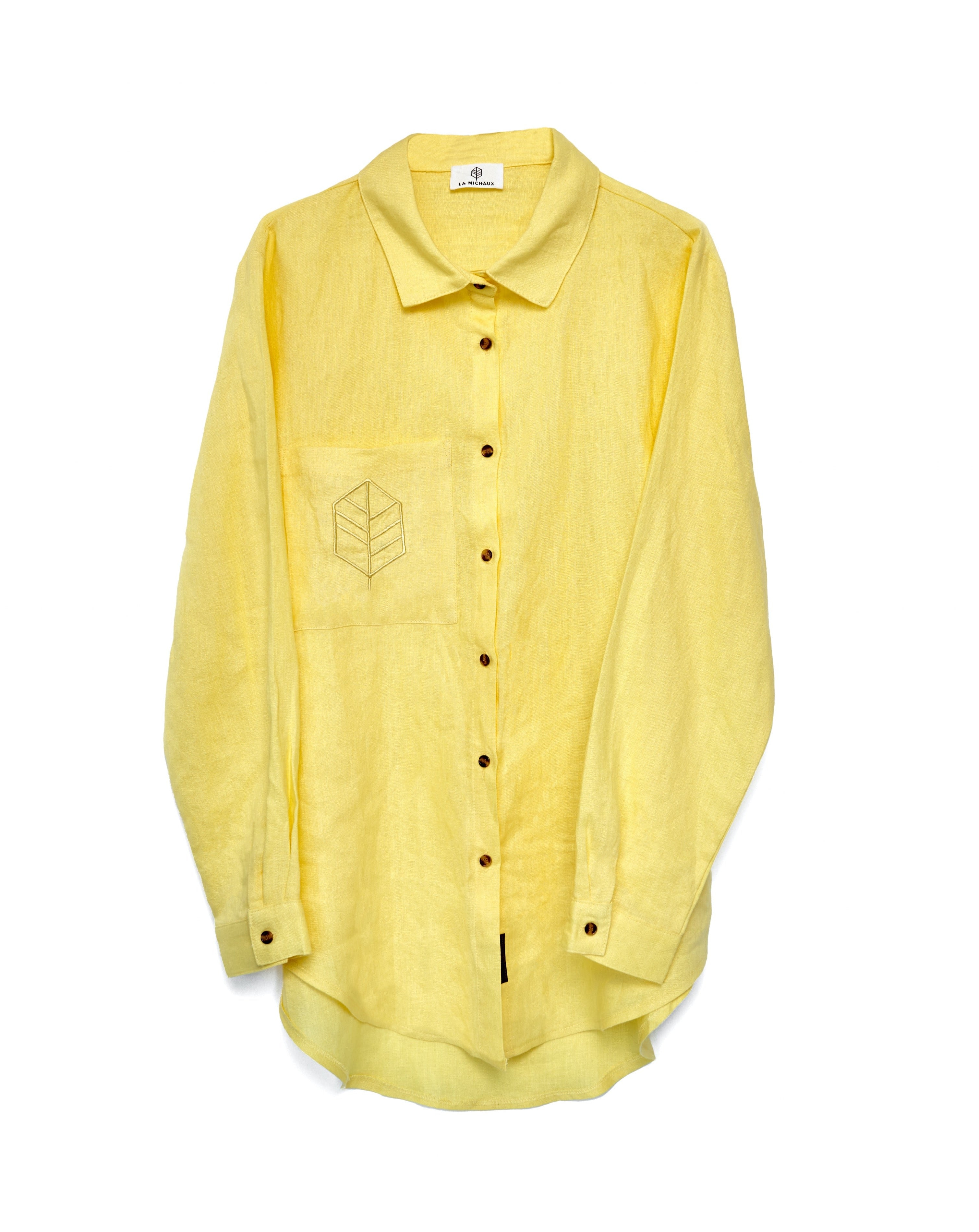 Women’s Yellow / Orange Gisele Linen Shirt - Yellow One Size La Michaux