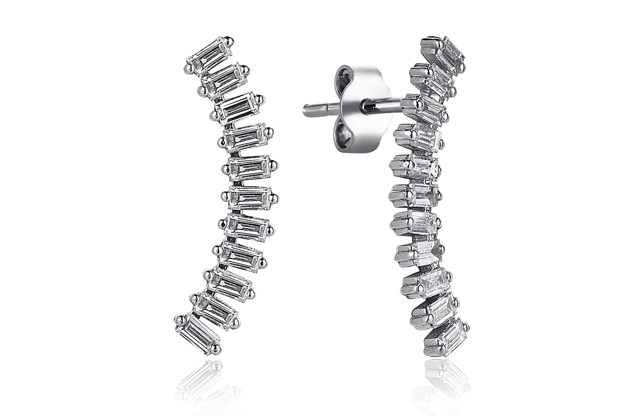 Reis Jewellery Women's Moon White Diamond Earring