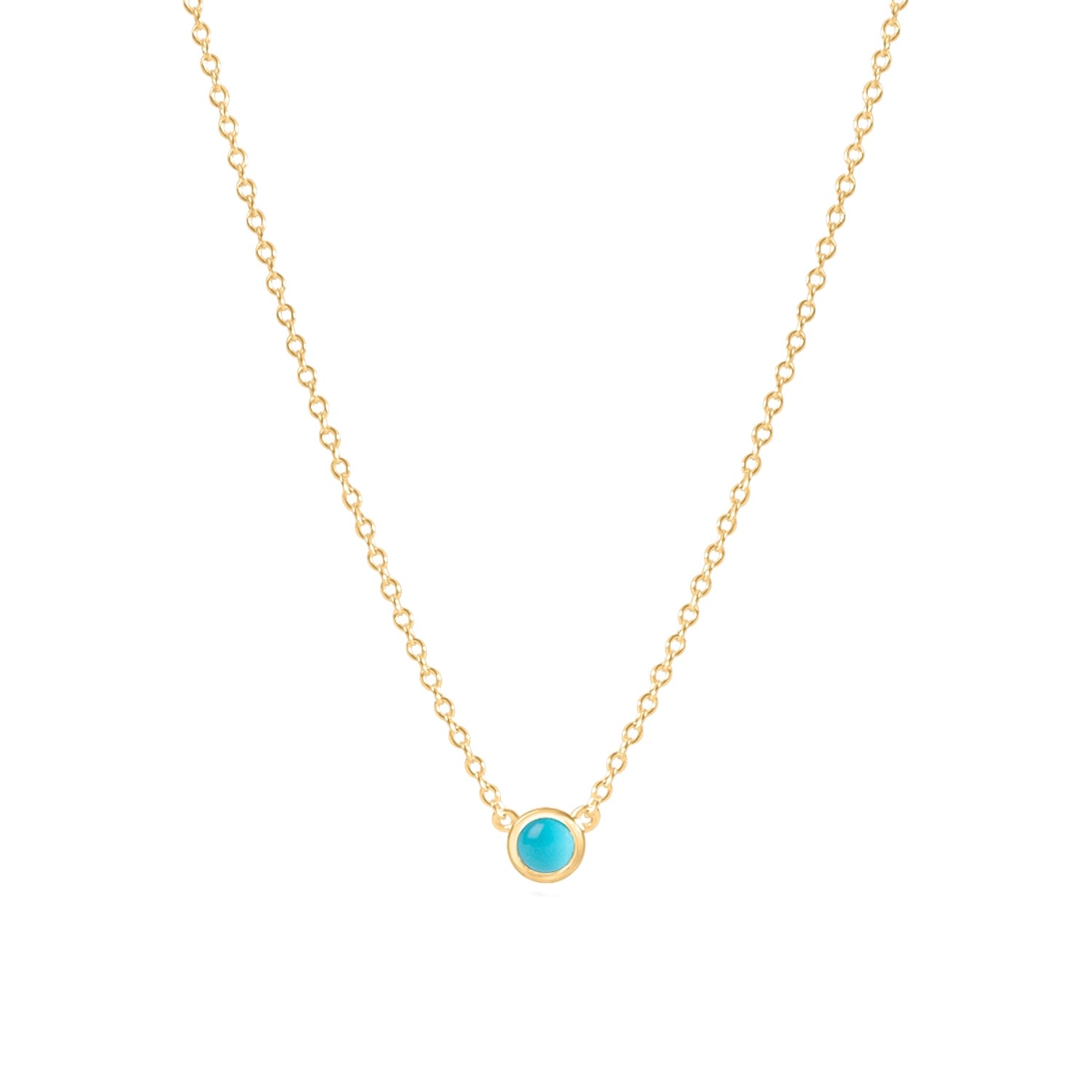 Women’s Turquoise December Birthstone Necklace Recycled 18K Gold Vermeil La Côte Club