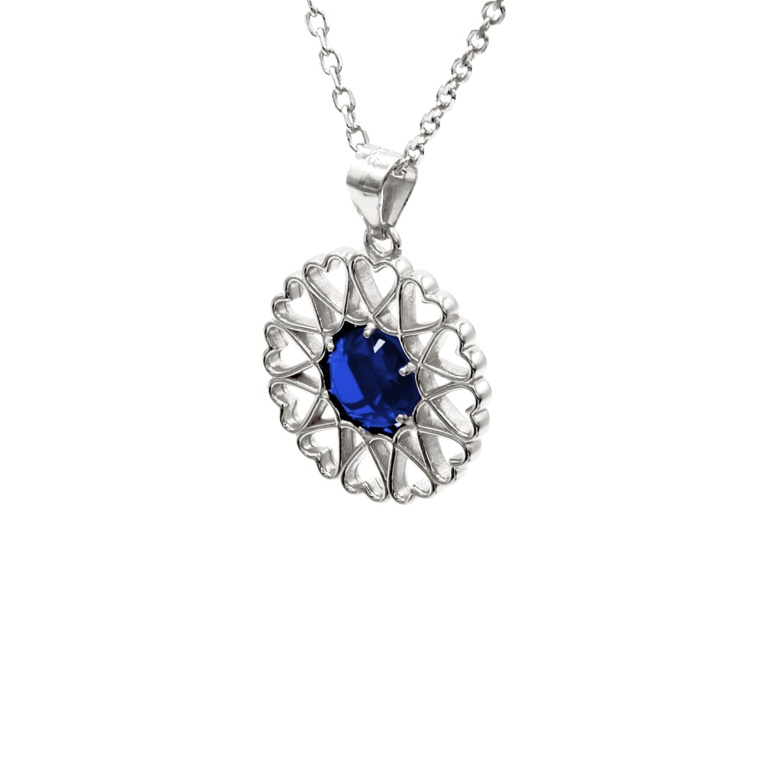 Women’s Amoare Paris Small Necklace In Sterling Silver - Sapphire Blue