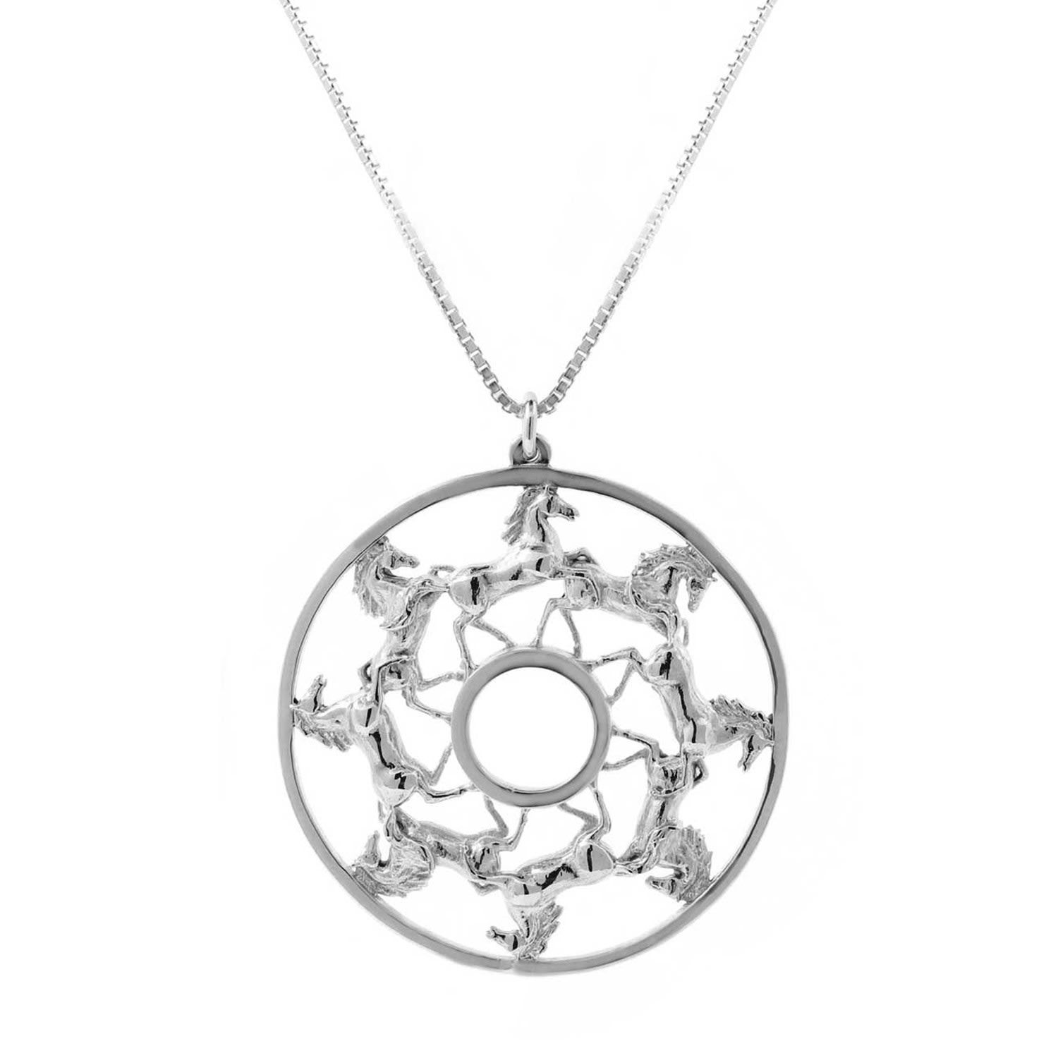 Lee Renee Women's Horse Medallion Necklace - Silver In Silver