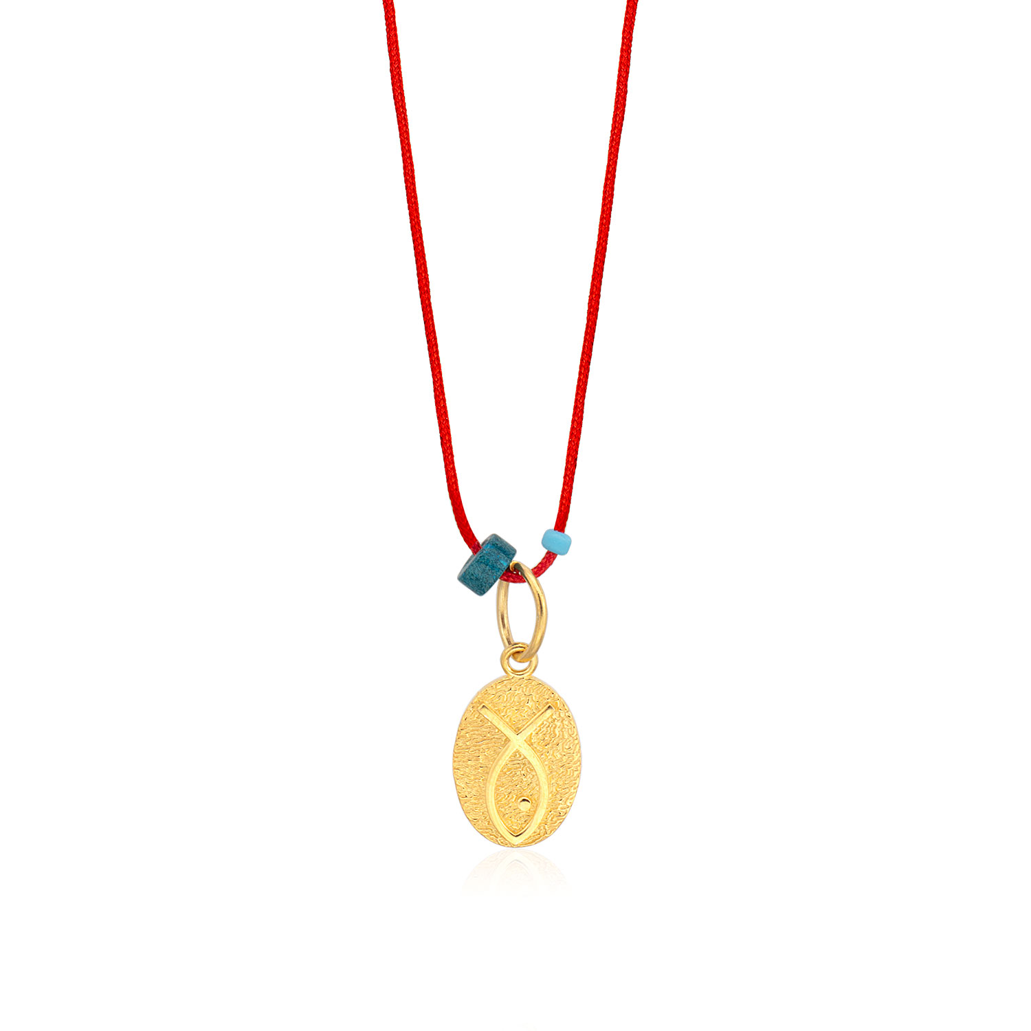 The Pheia Women's Gold Red String Fish Necklace In Gold