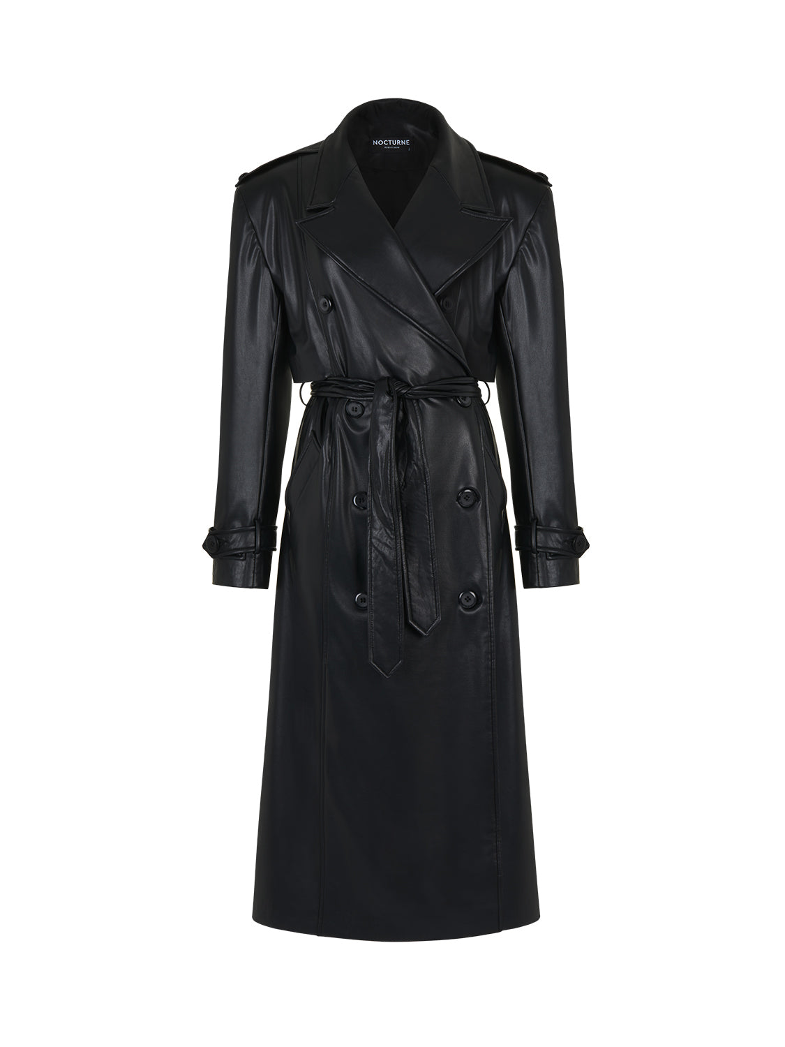 Belted Oversized Leather Trench | NOCTURNE | Wolf & Badger