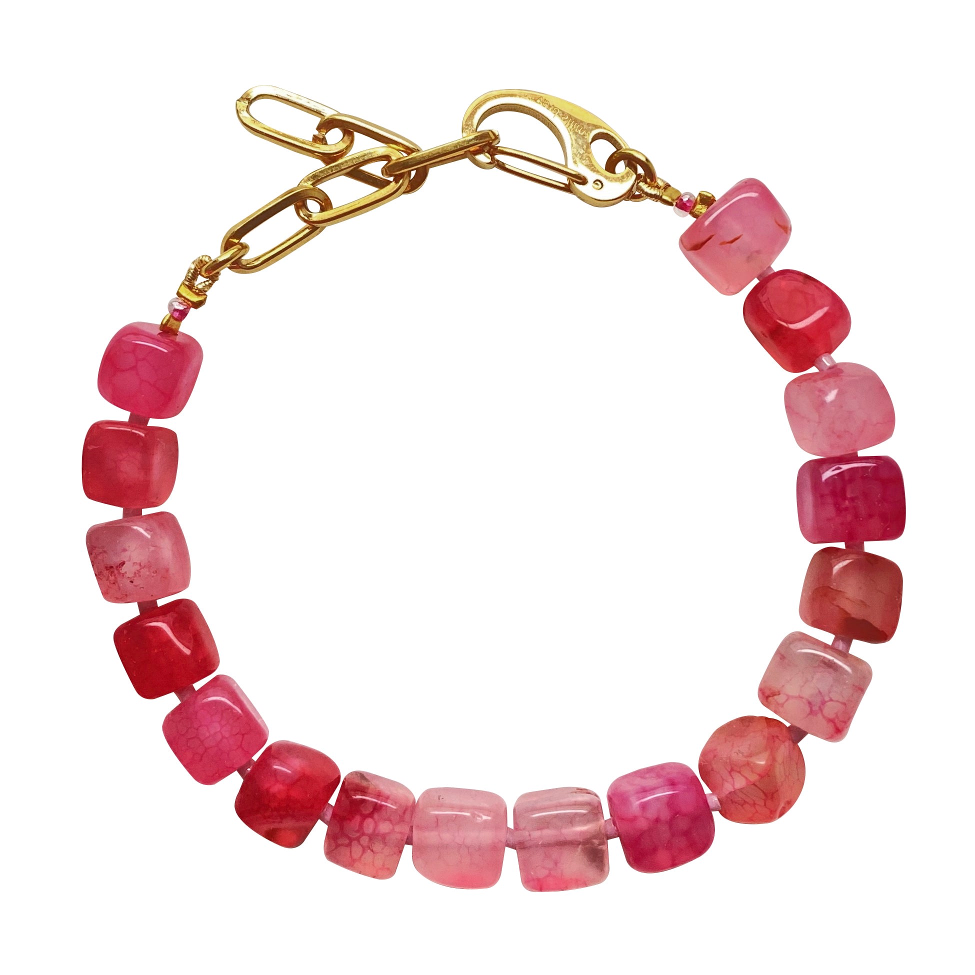 Women’s Gold / Pink / Purple Pink Agate Bracelet Kendall Smilla Brav
