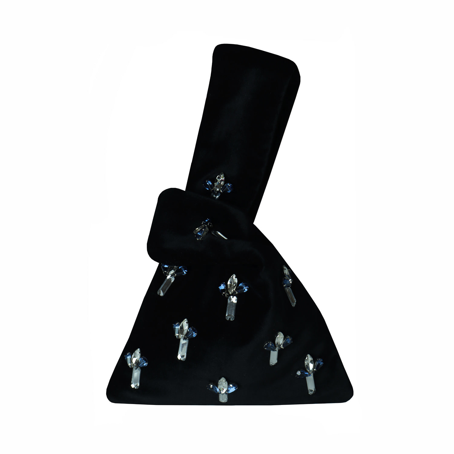 2kstyle Women's Angel Crystal Hand-embellished Event Velvet Pouch - Black