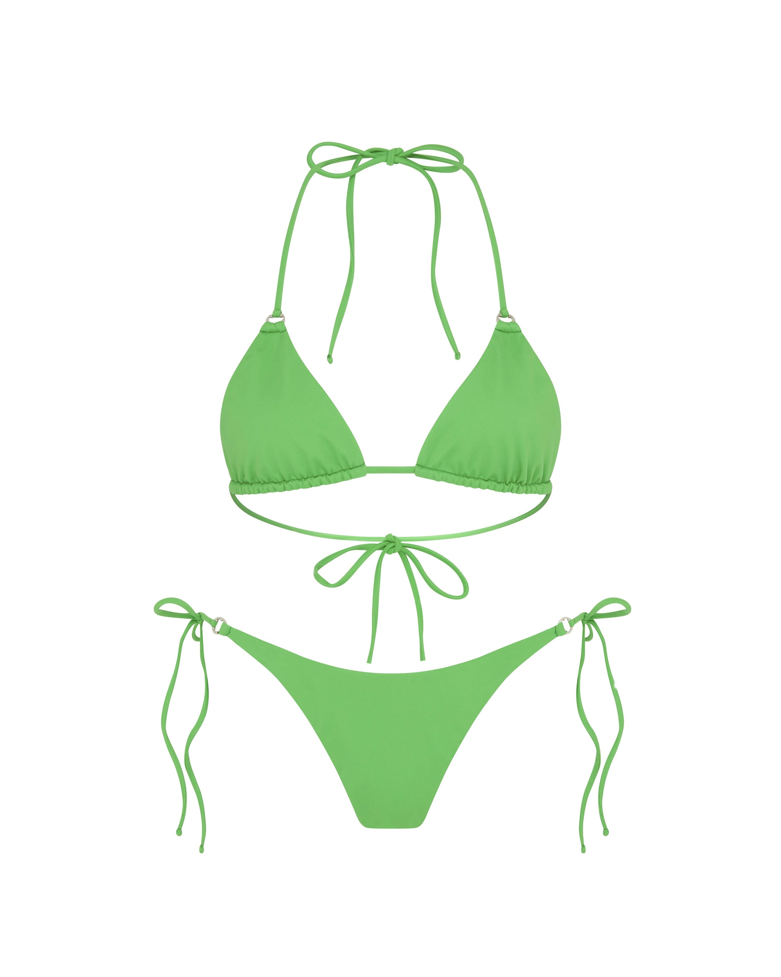 Let's Swim Women's Green Tie Side Bikini Bottom In Green