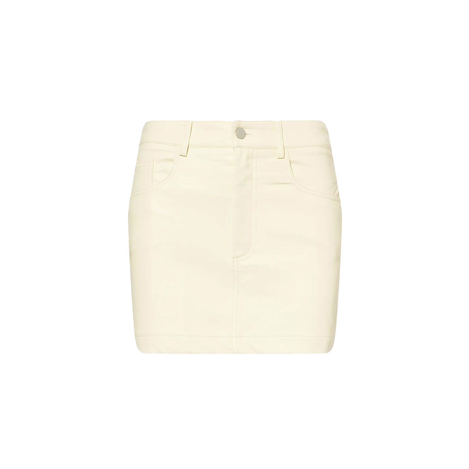 Amy Lynn Womens Milena Vegan Leather Mini Skirt Yellow In Neutral
