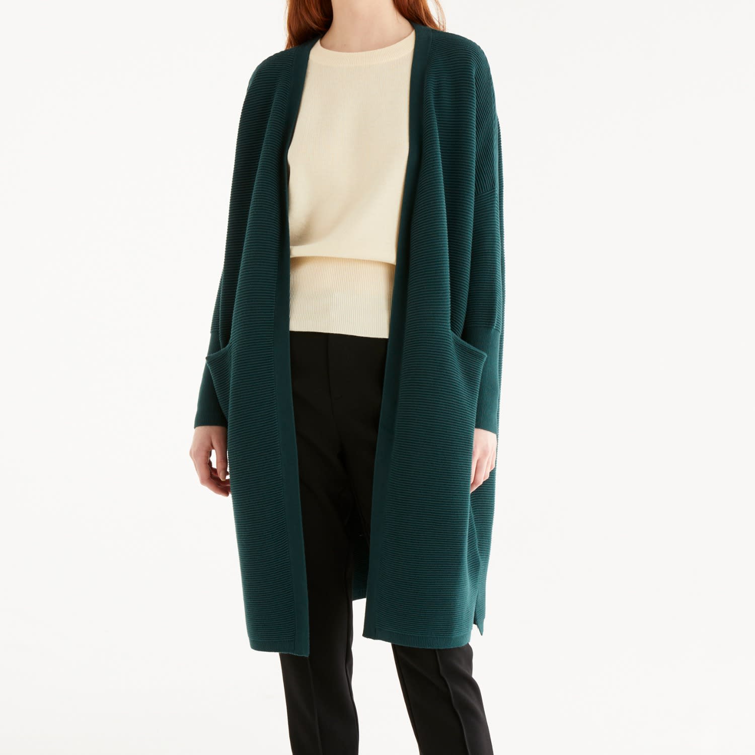 long ribbed cardigan