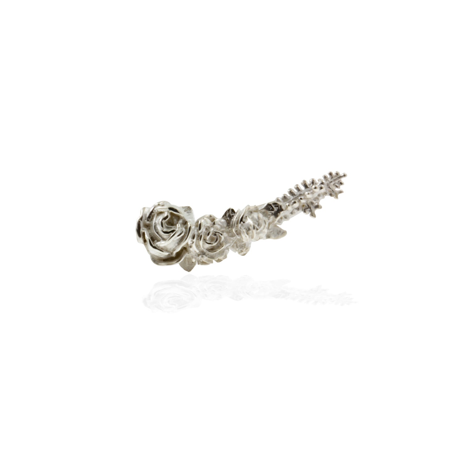 Lee Renee Women's Rose Slider Earring Single - Silver In Gray