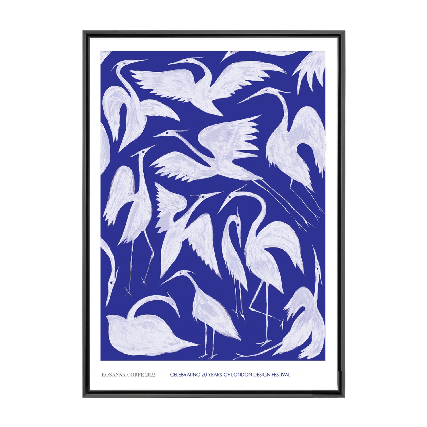 Blue / White A3 Ldf Limited Edition Herons Print - Blue & White One Size Rosanna Corfe