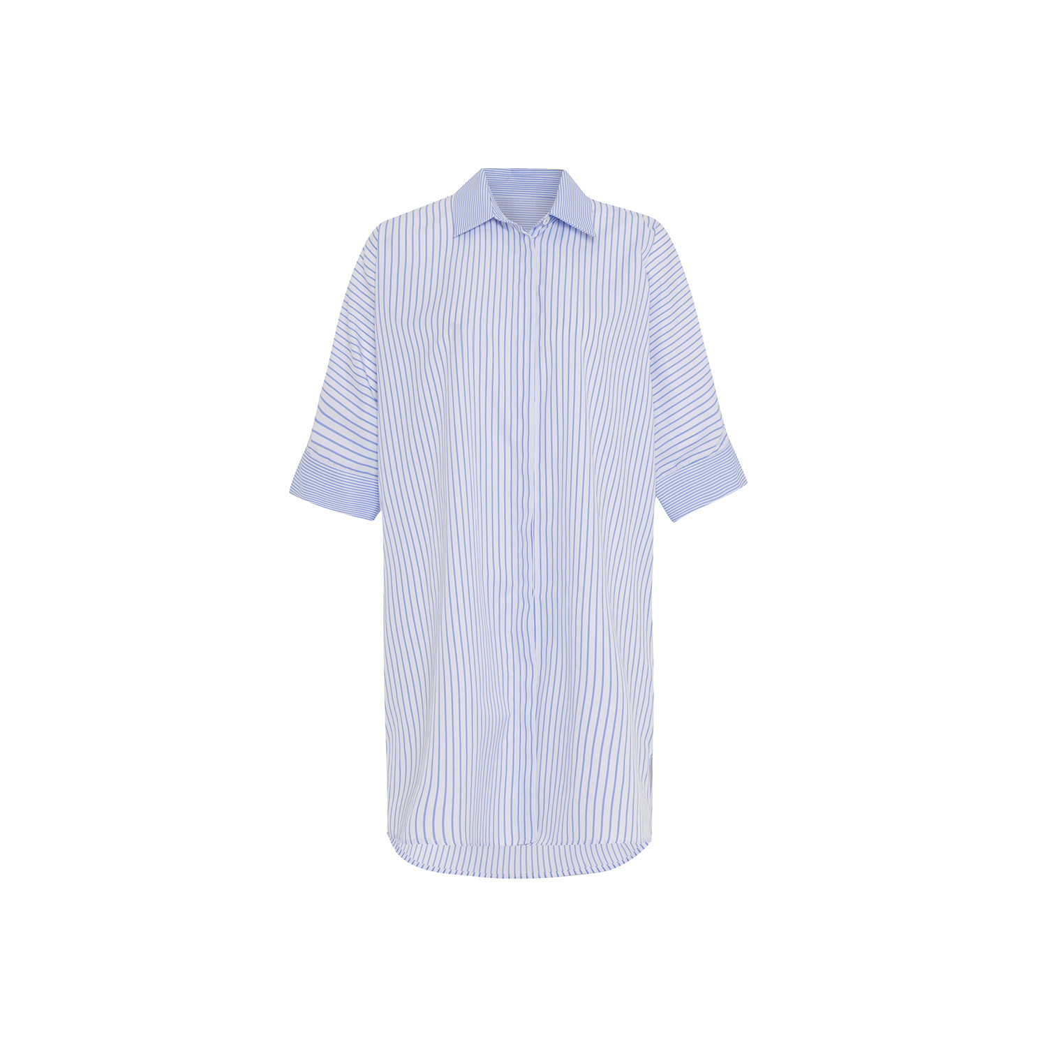 Theo The Label Echo Back Button Dolman Dress In Blue