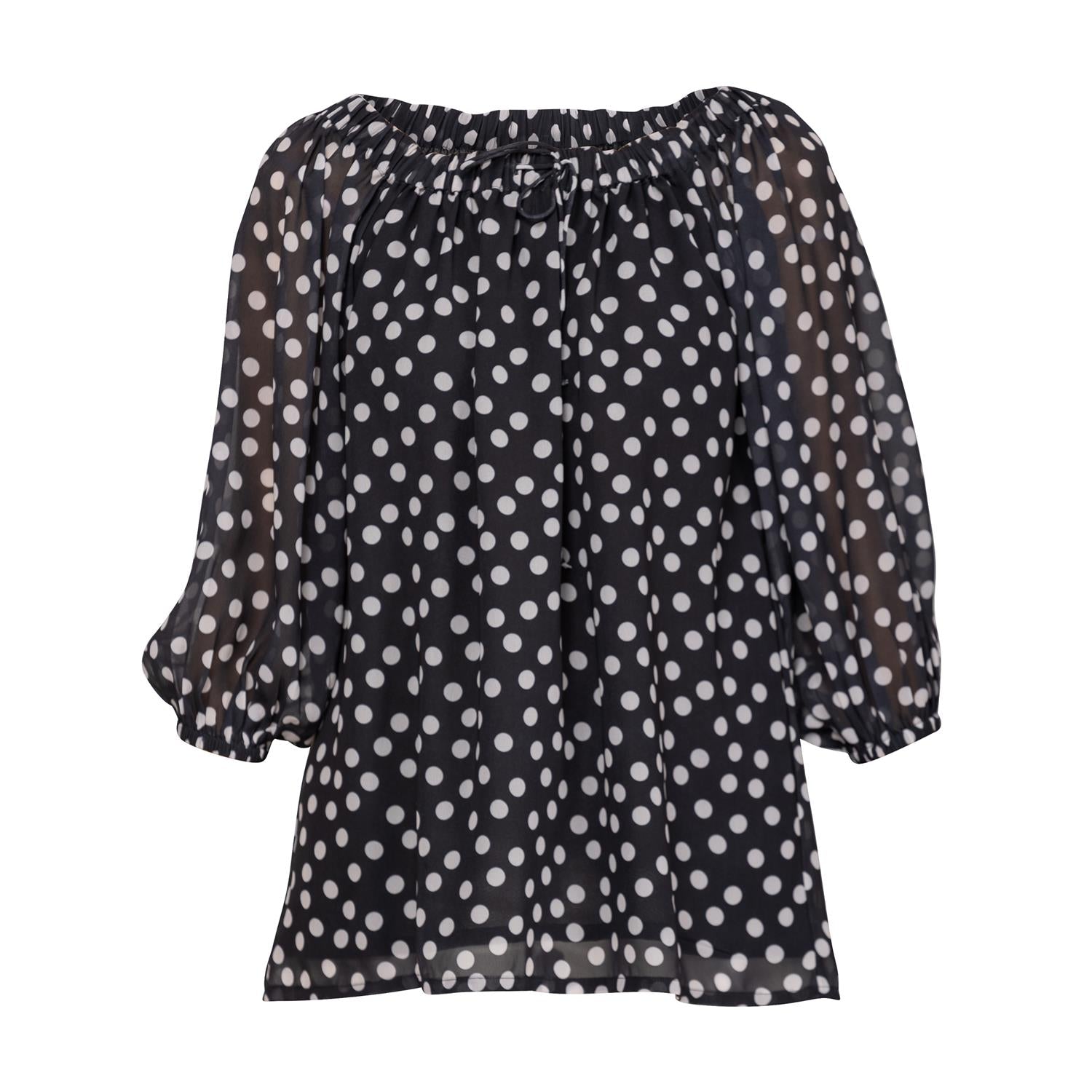 Women’s Black Relaxed Blouse With French Sleeves Extra Large Niza