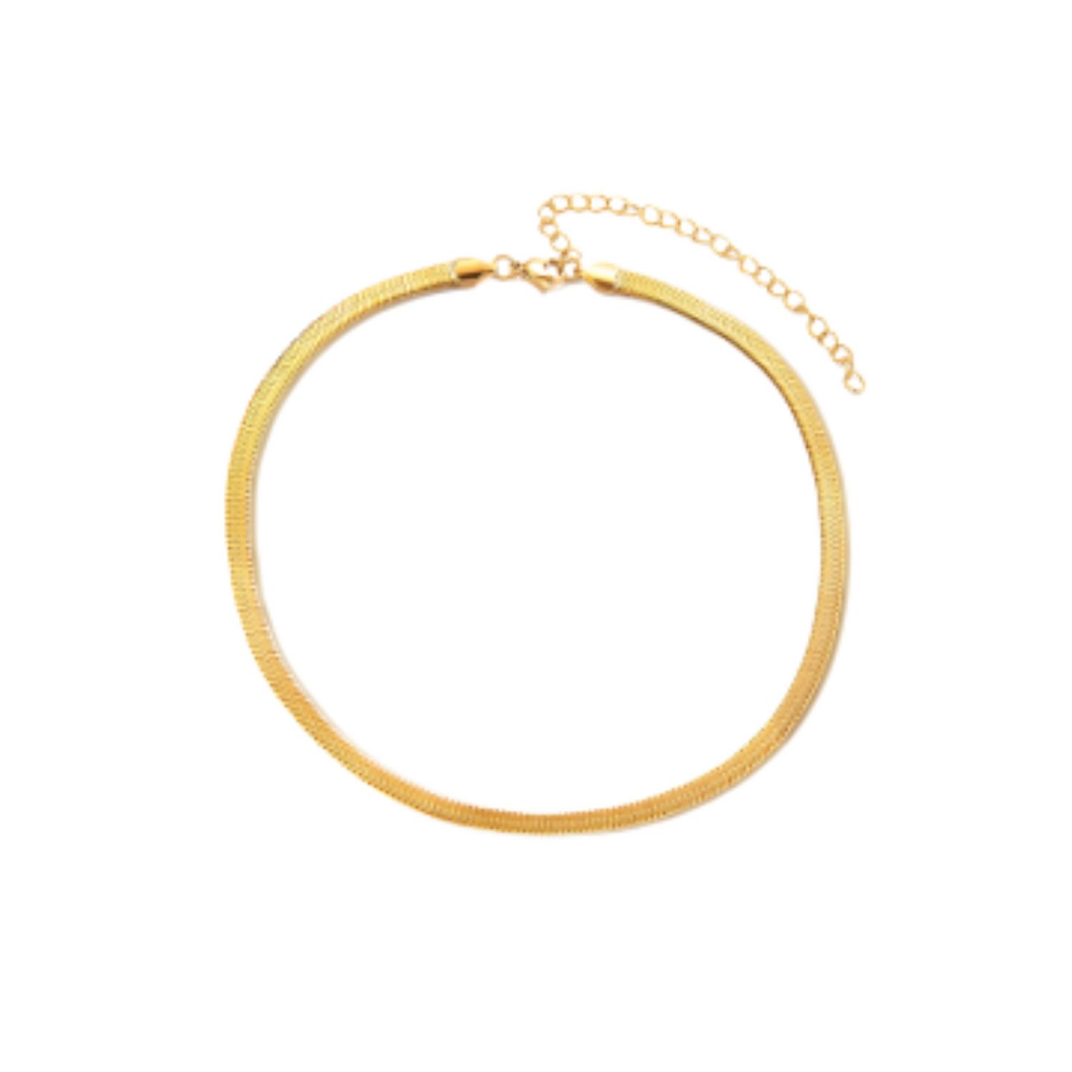 Hzmer Jewellery Women's Basic Herringbone Snake Chain In Gold Plated Sterling Silver In Gold