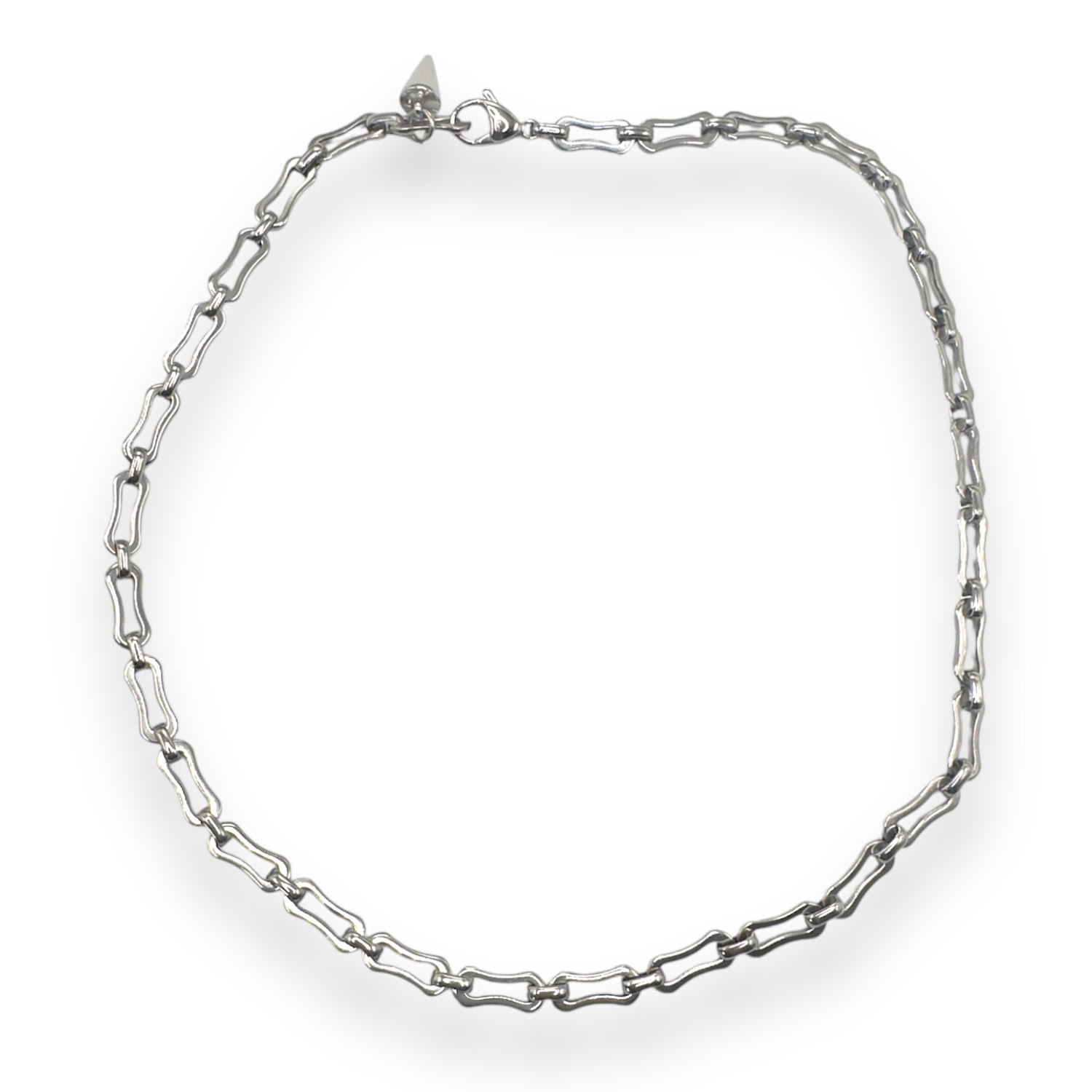 Jagged Halo Jewelry Women's White Bones Link Chain Necklace