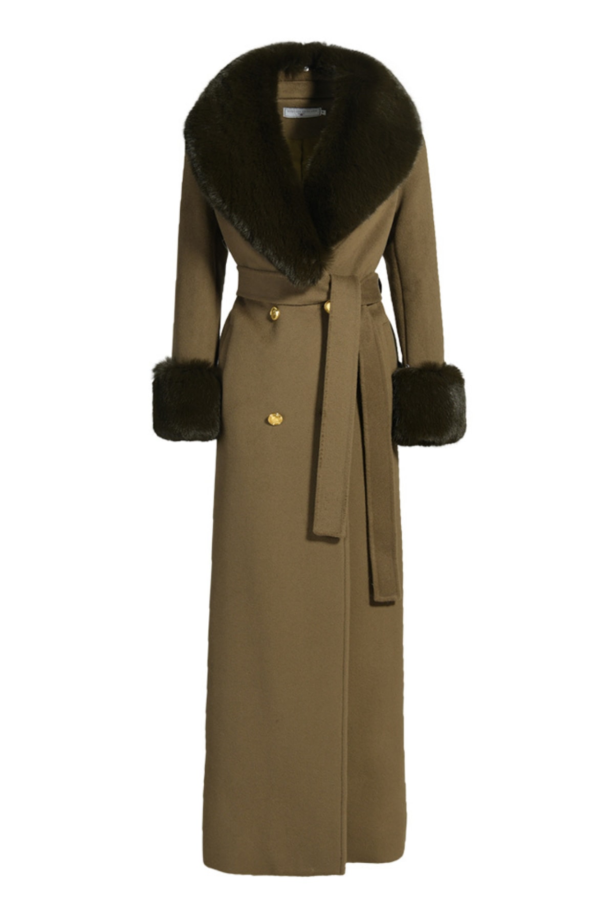 Hortons England Women's Green Richmond Cashmere Coat Olive