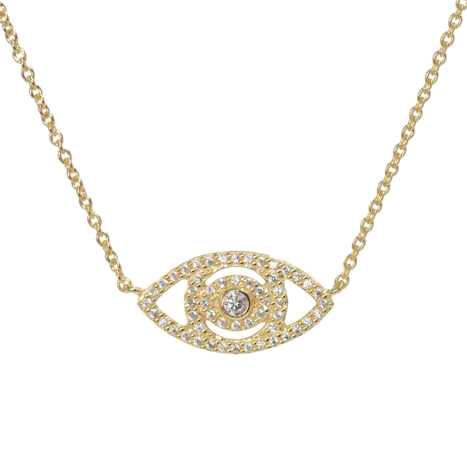 Kamaria Women's Evil Eye Crystal Necklace Gold In Gold