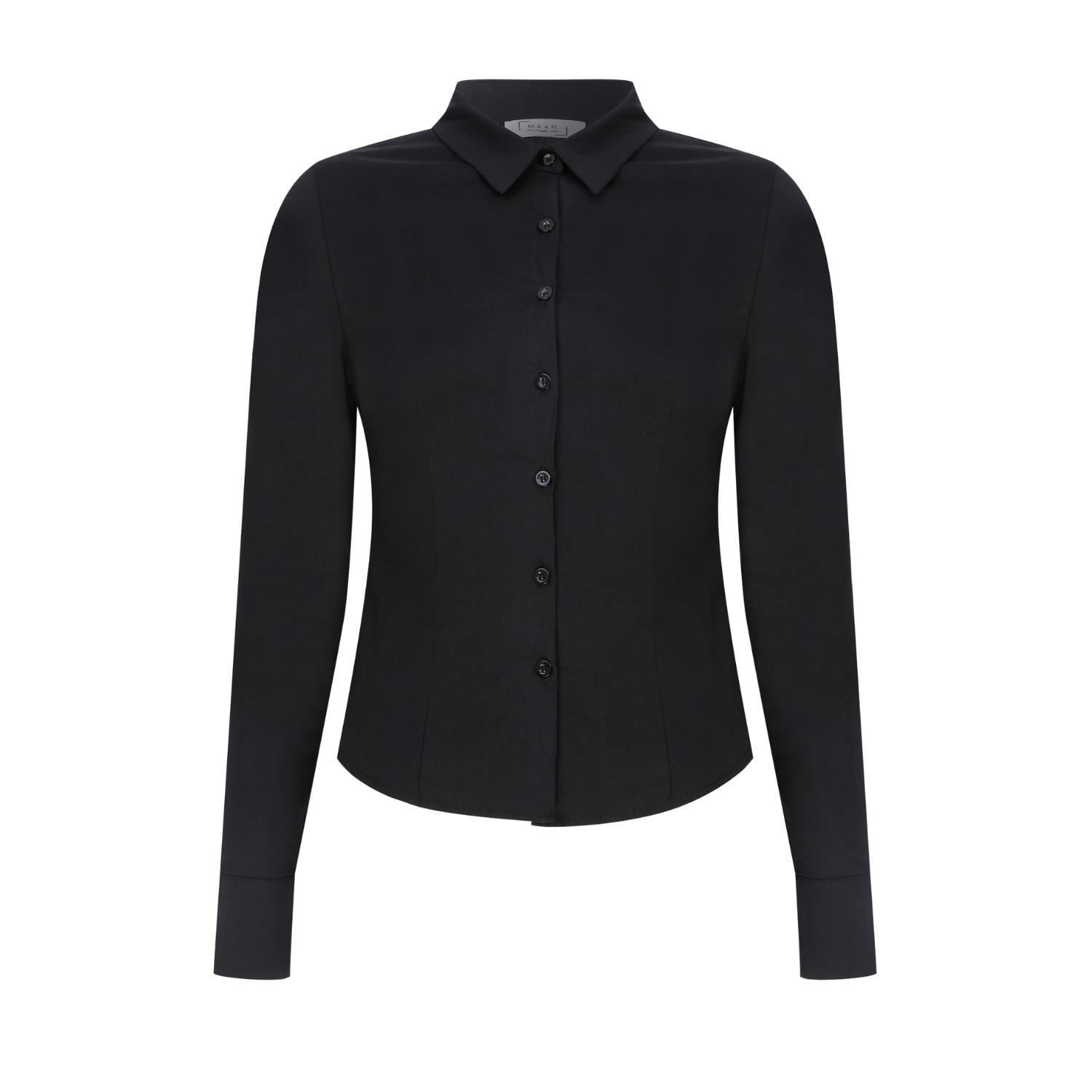 Maan Istanbul Women's Classic Slim Fit Black Shirt - Shades Of Limbo In Black