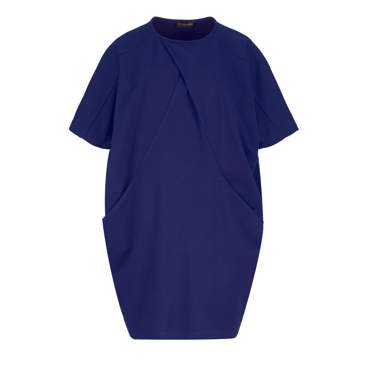 Women’s Royal Blue Batwing Style Dress With Pockets Large Conquista