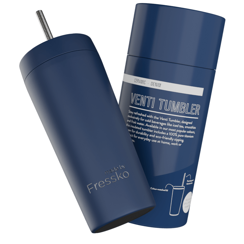 Fressko Blue , Venti Tumbler, Ceramic, Denim In Blue