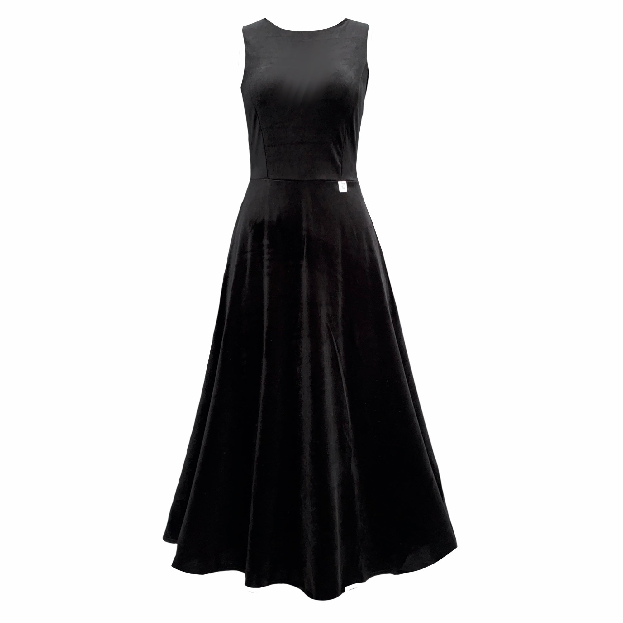Frock Tales Women's Peony Sleeveless Midi Dress In Black Velvet In Black