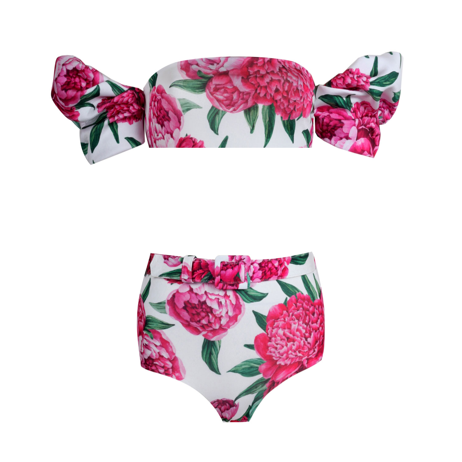 Nur Karaata Women's Pink / Purple / White Poppy Bikini Set In Pink/purple/white