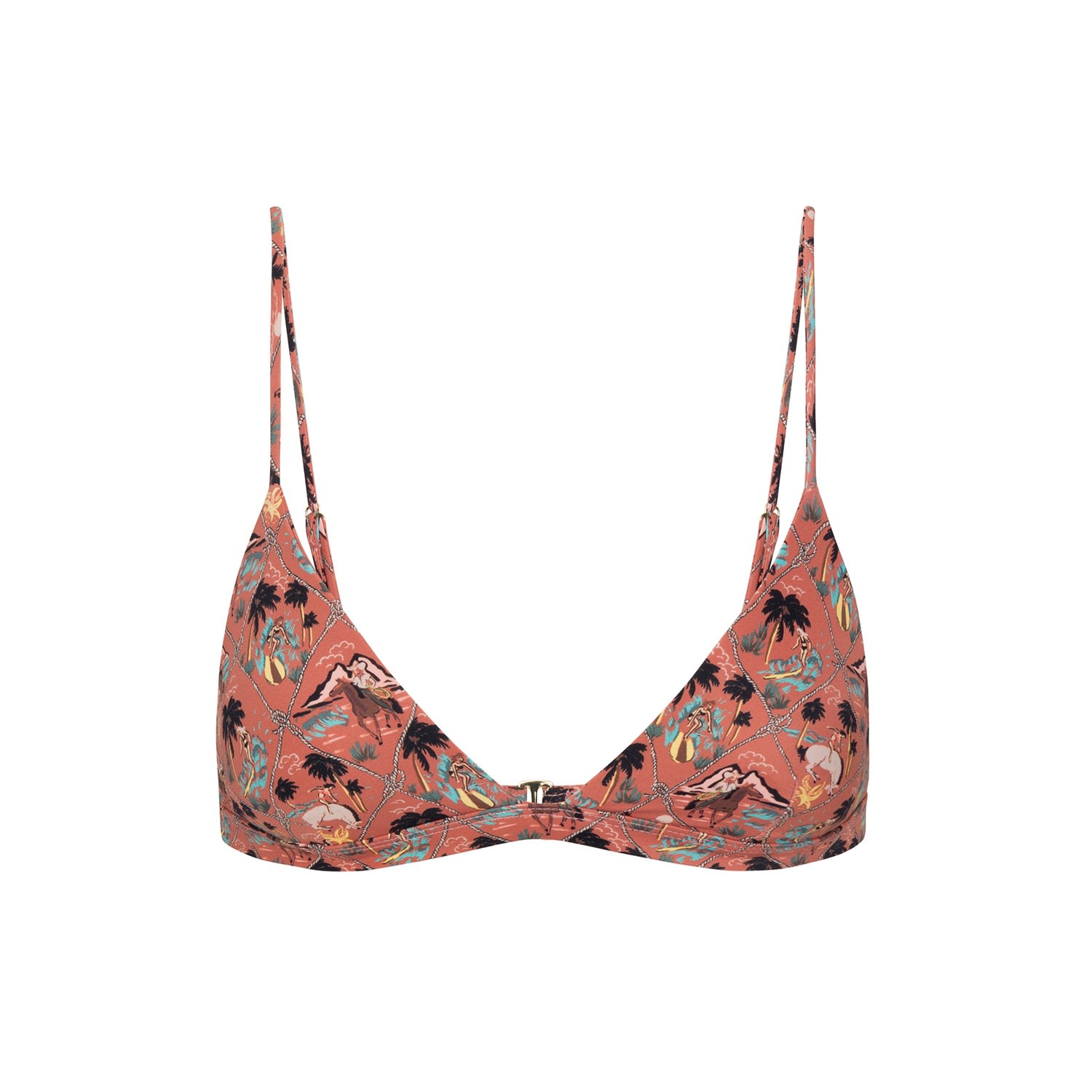 Women’s Thalia Bikini Top - West Coast Toile - Multicolour Large Bāben