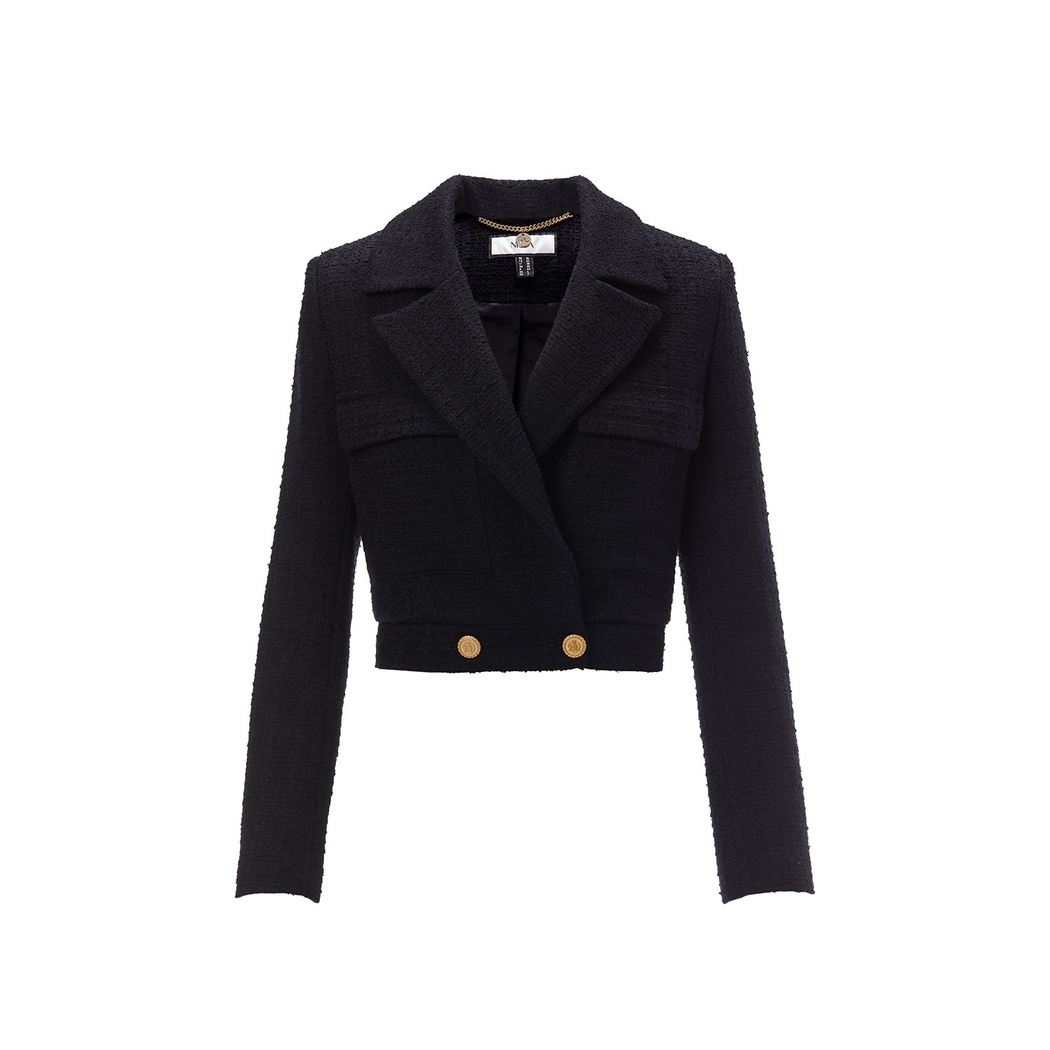 Nissa Women's Black Tweed Crop Jacket