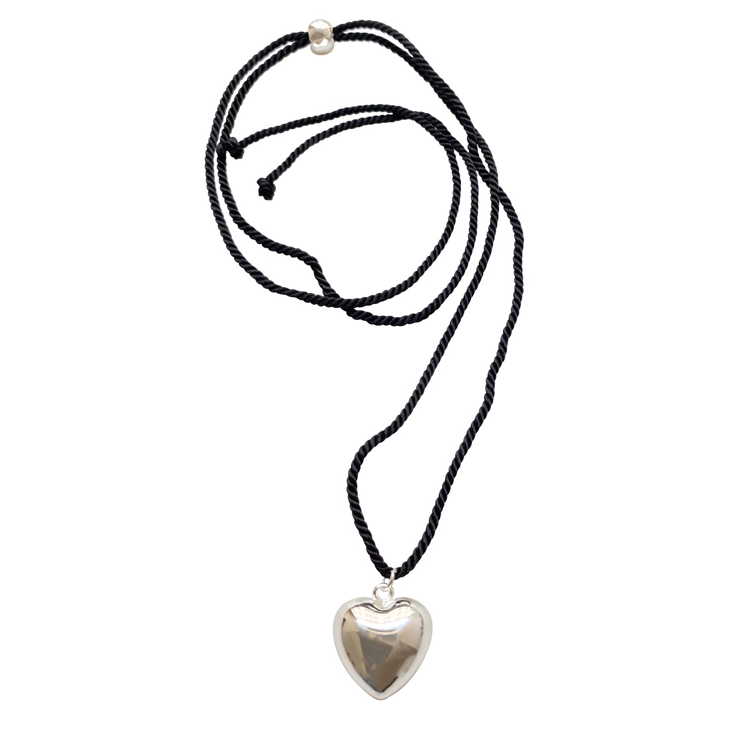 Women’s Black / Silver Silver Heart Necklace Mia Smilla Brav