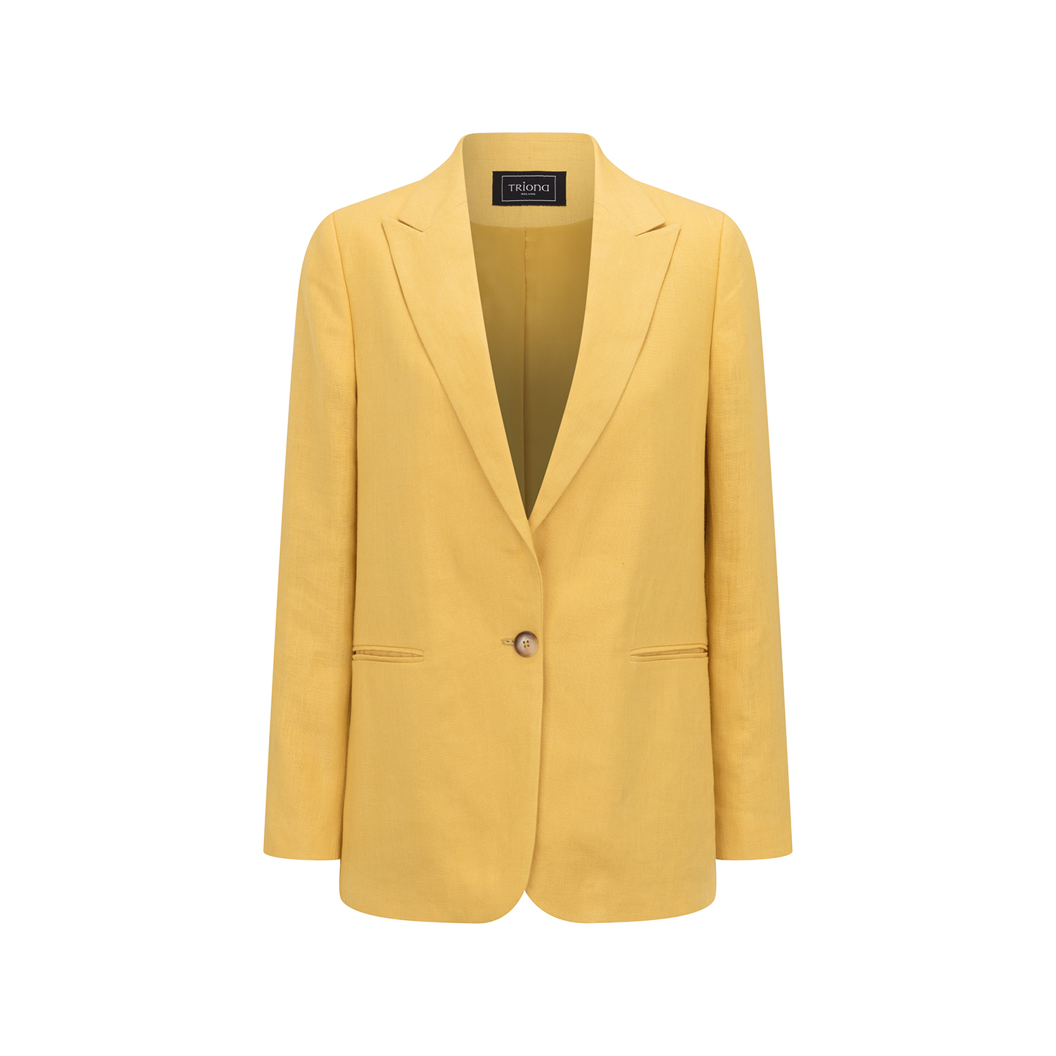 Triona Women's Yellow / Orange Mustard Cara Linen Blazer