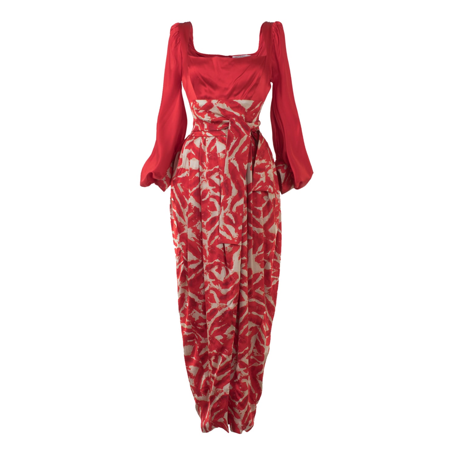 Women’s Red / Neutrals Cocktail Silk Wrap Dress Small Rua & Rua