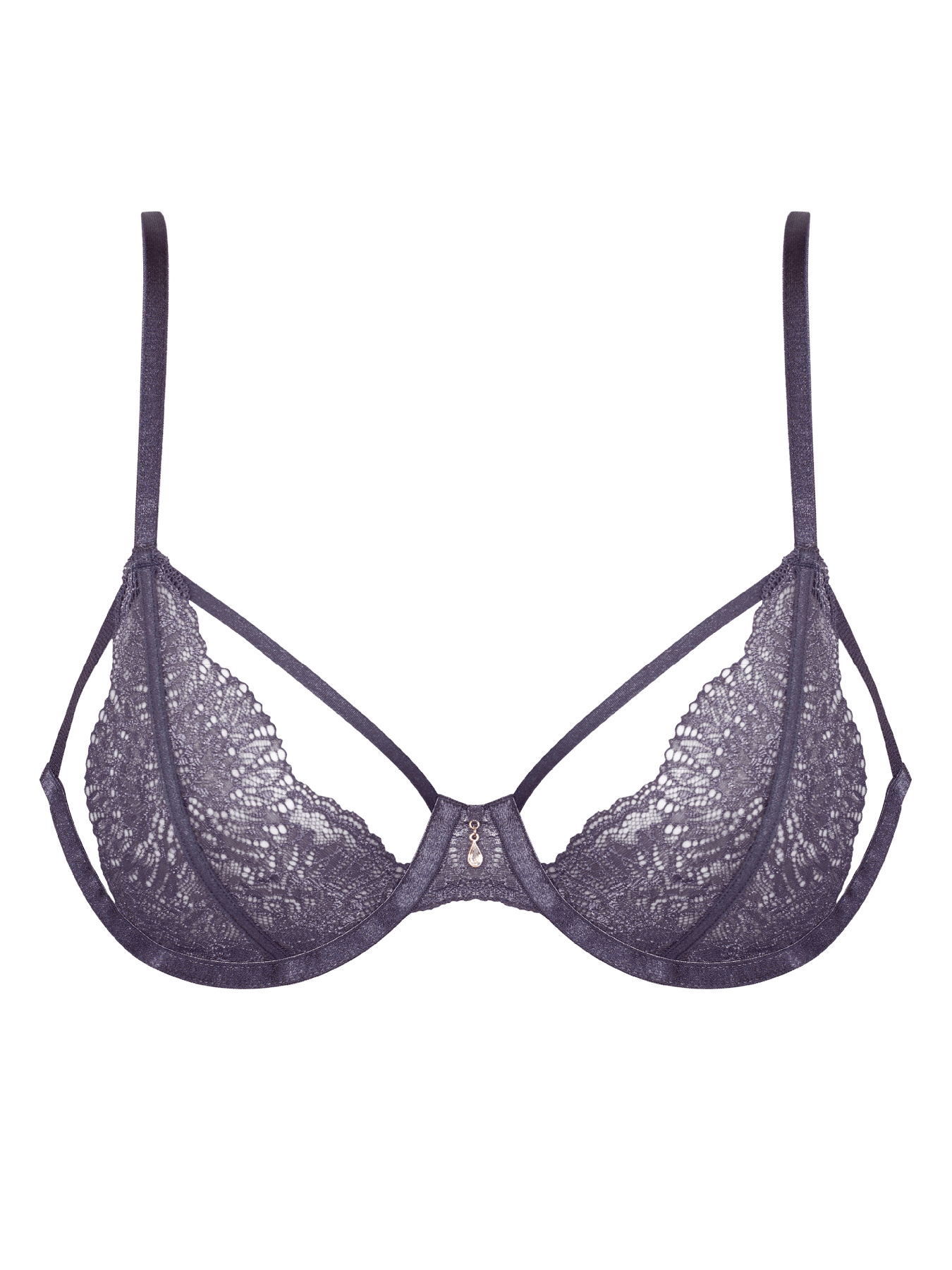 Bonbon Lingerie Women's Grey Pamela Ouvert Bra In Grey