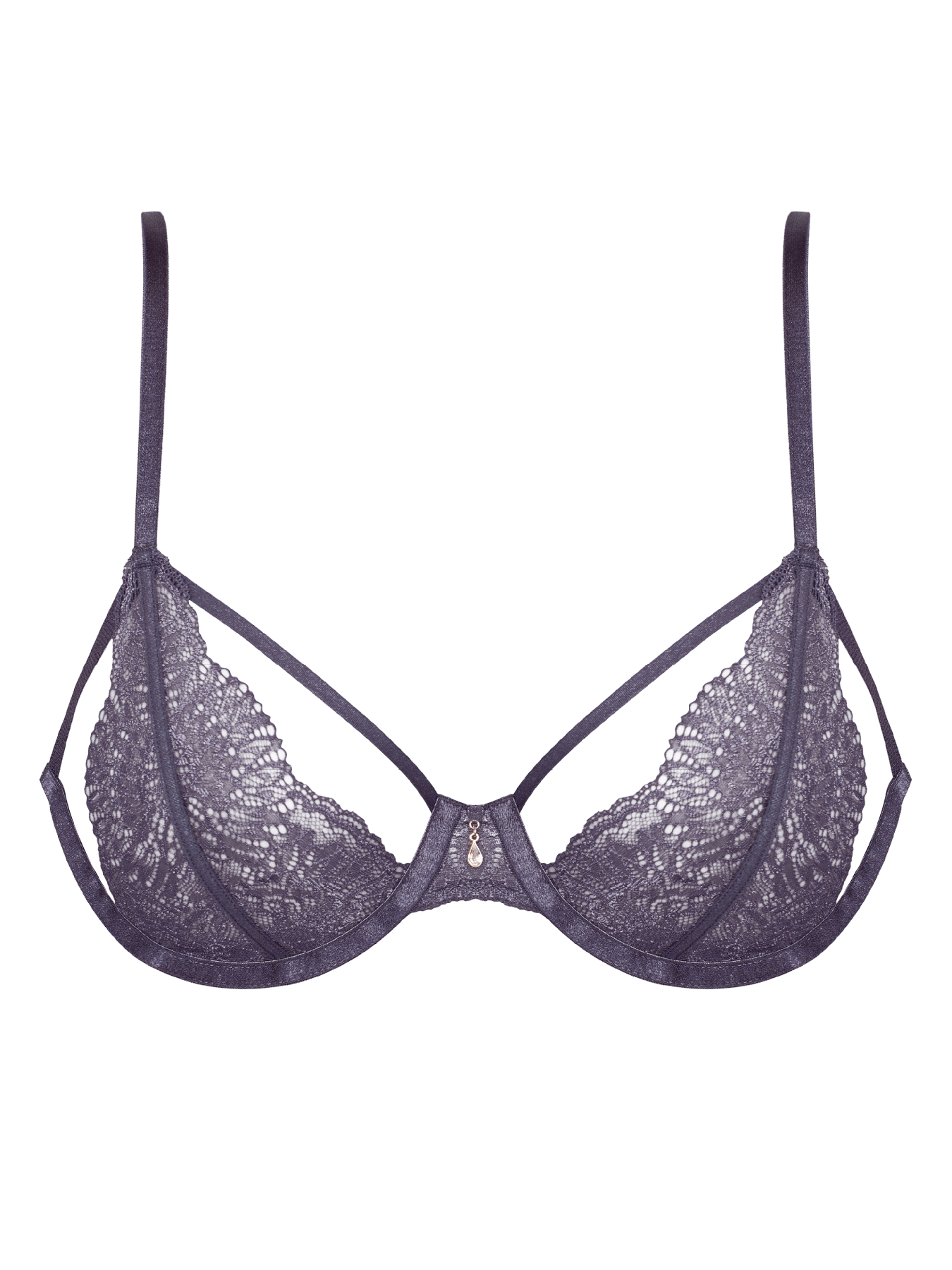 Women’s Grey Pamela Ouvert Bra Large Bonbon Lingerie