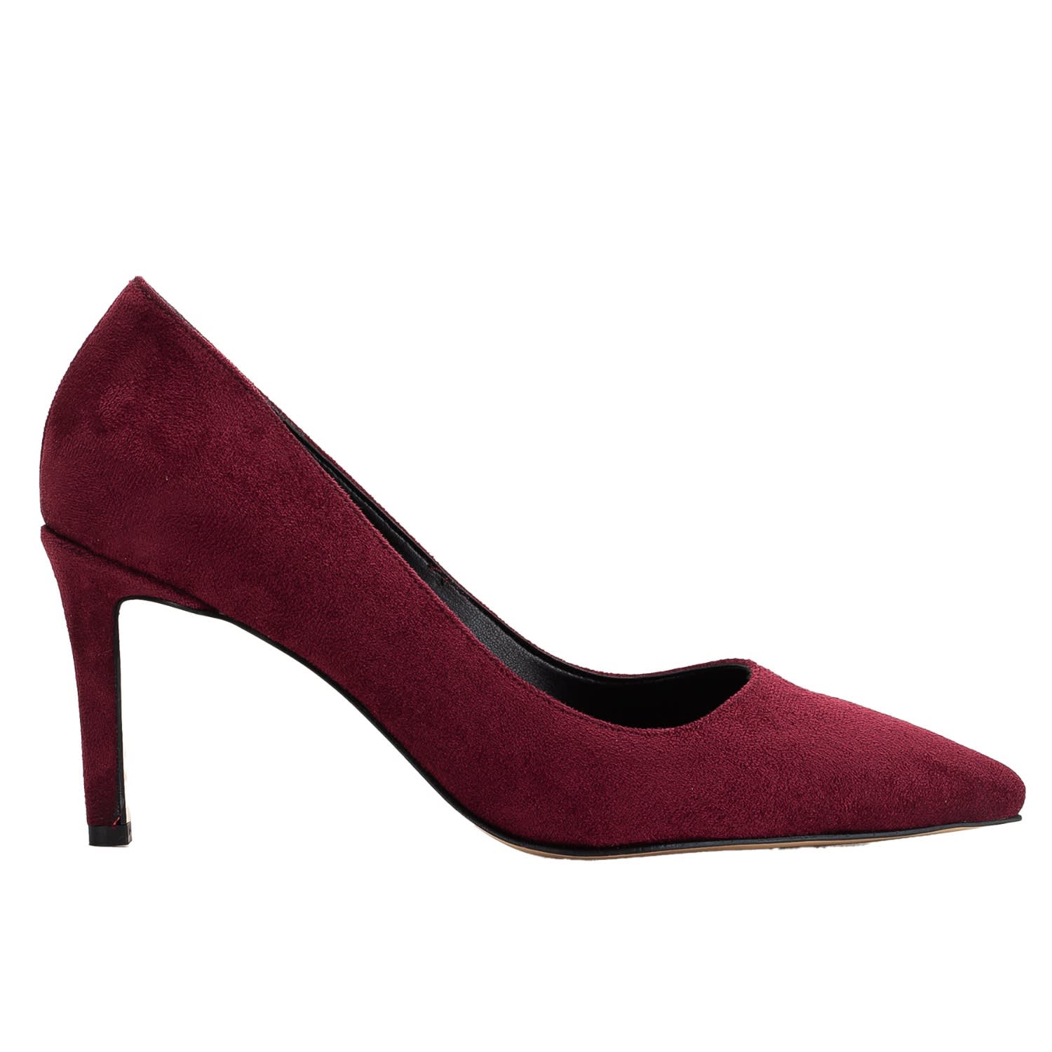 Forever & Always Shoes Women's Red Perla - Burgundy Suede Pointed Toe Stiletto Pump In Red