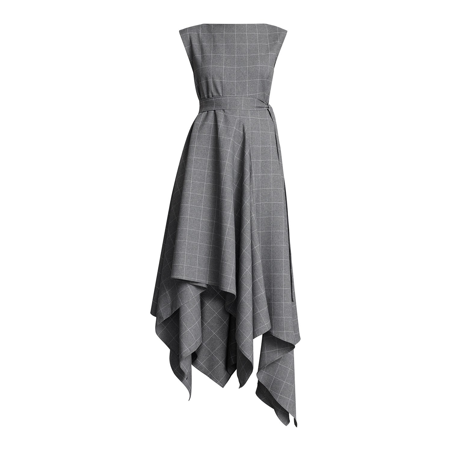 Meem Label Women's Grey / White Tolson Grey Grid Maxi Dress In Grey/white