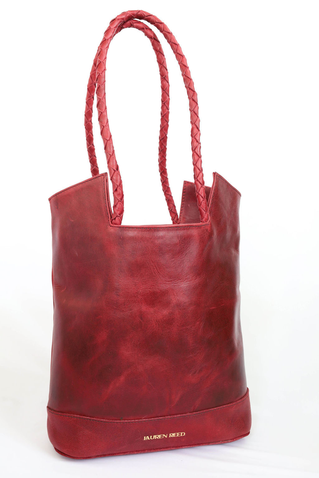 Lauren Reed Co Women's Red The Carmen Leather Tote Bag - Merlot In Red