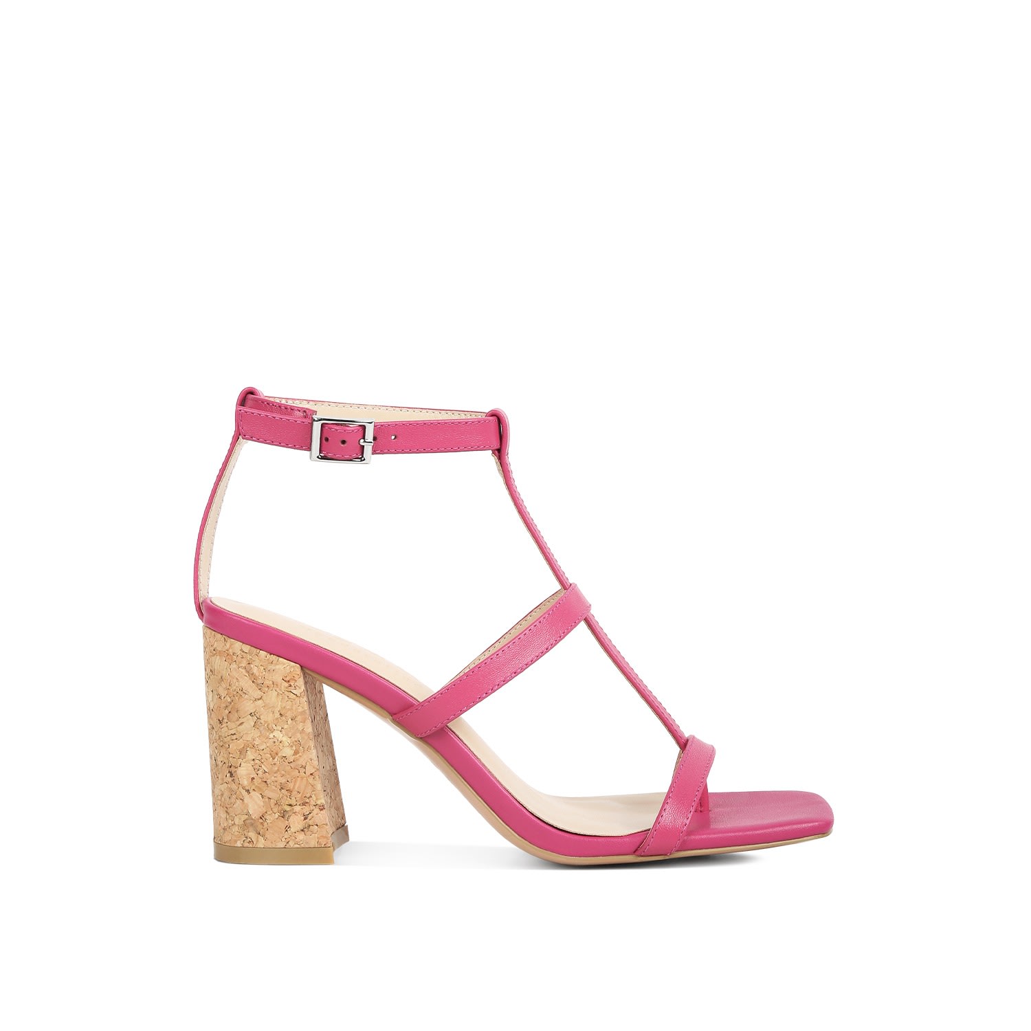 Women’s Pink / Purple Mirabella Open Square Toe Block Heel Sandals In Fuschia 8 Uk Rag & Co.