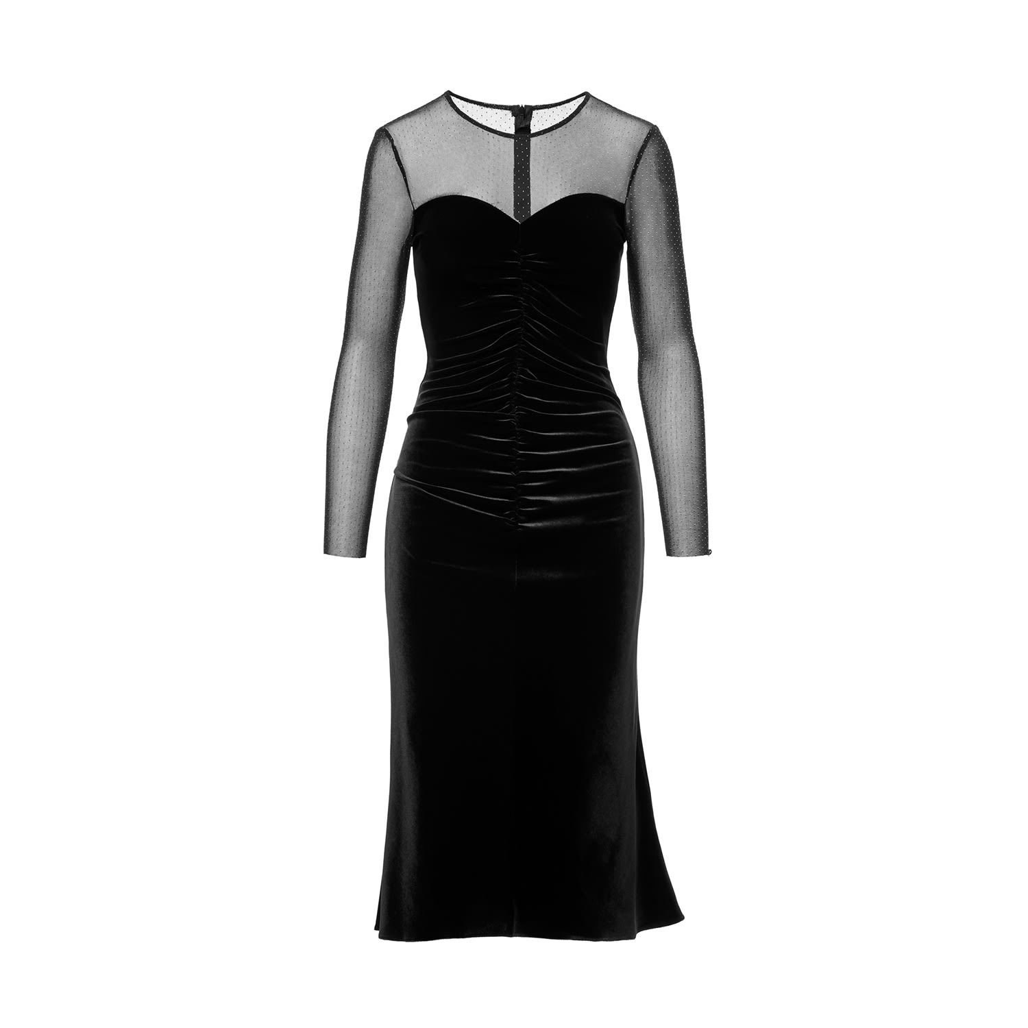 Women’s Black Ruched Velvet Dress Extra Small Nissa