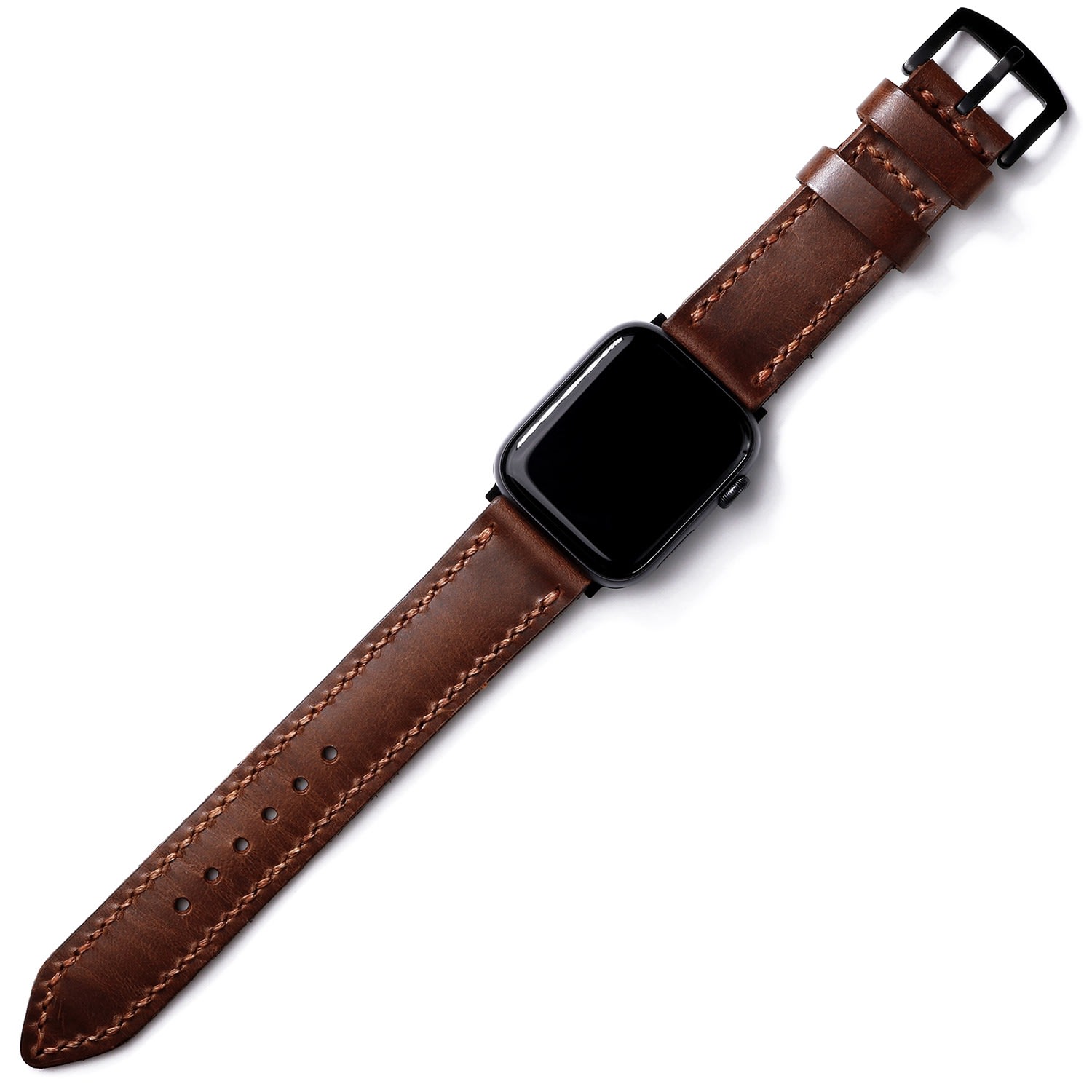 Roarcraft Men's Custom Made Apple Watch Strap - Antique Brown In Brown