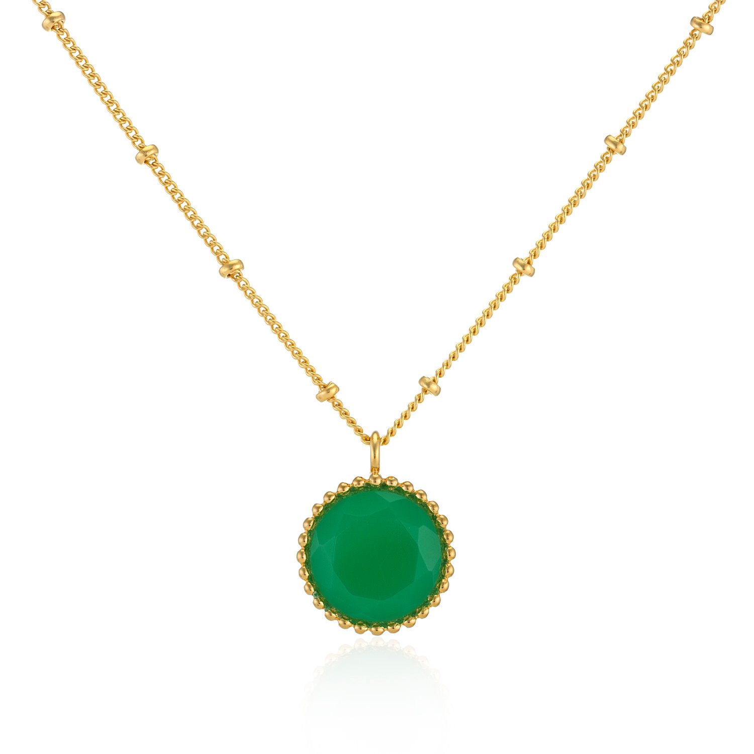 Auree Jewellery Women's Gold / Green Barcelona May Birthstone Necklace Chrysoprase