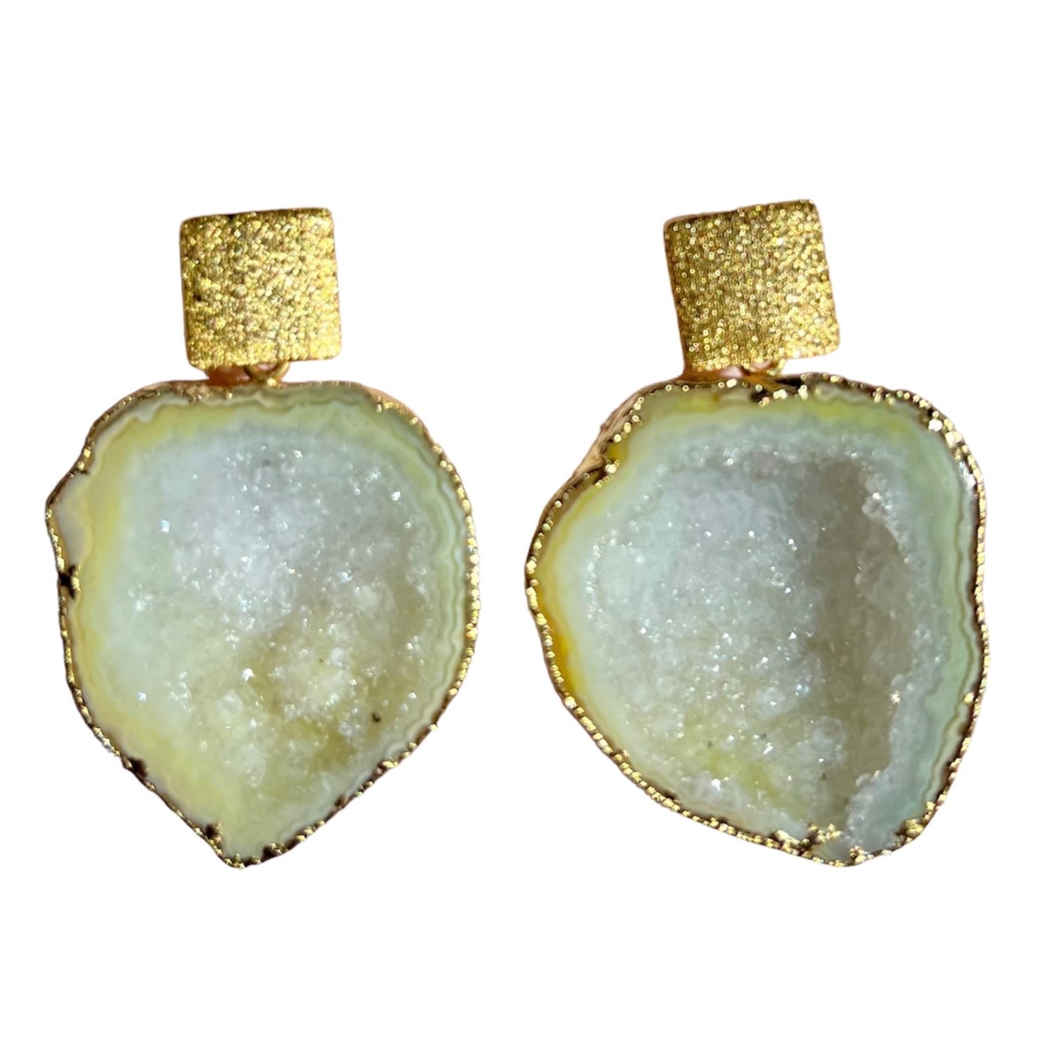 Magpie Rose Women's Yellow Lemon Rocks In The Sky Earrings In Yellow