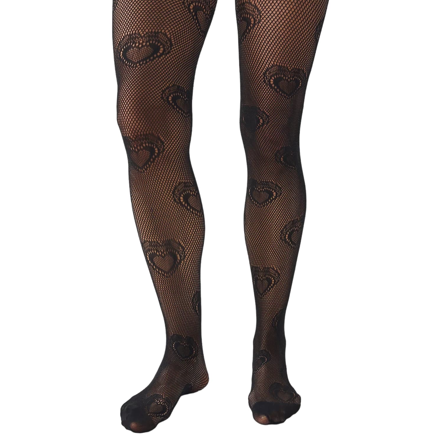 Heart Knit Tights - Black, High Heel Jungle by Kathryn Eisman