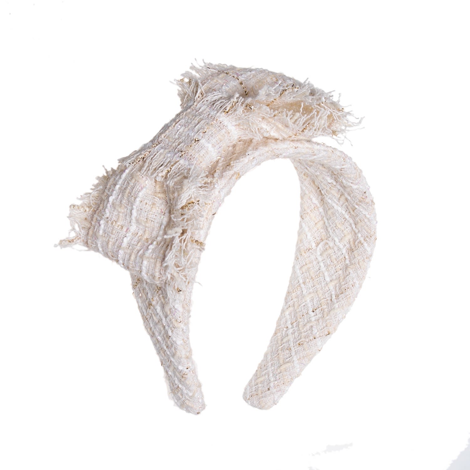 Sibi Hats Women's Kim - White Tweed Bow Headband