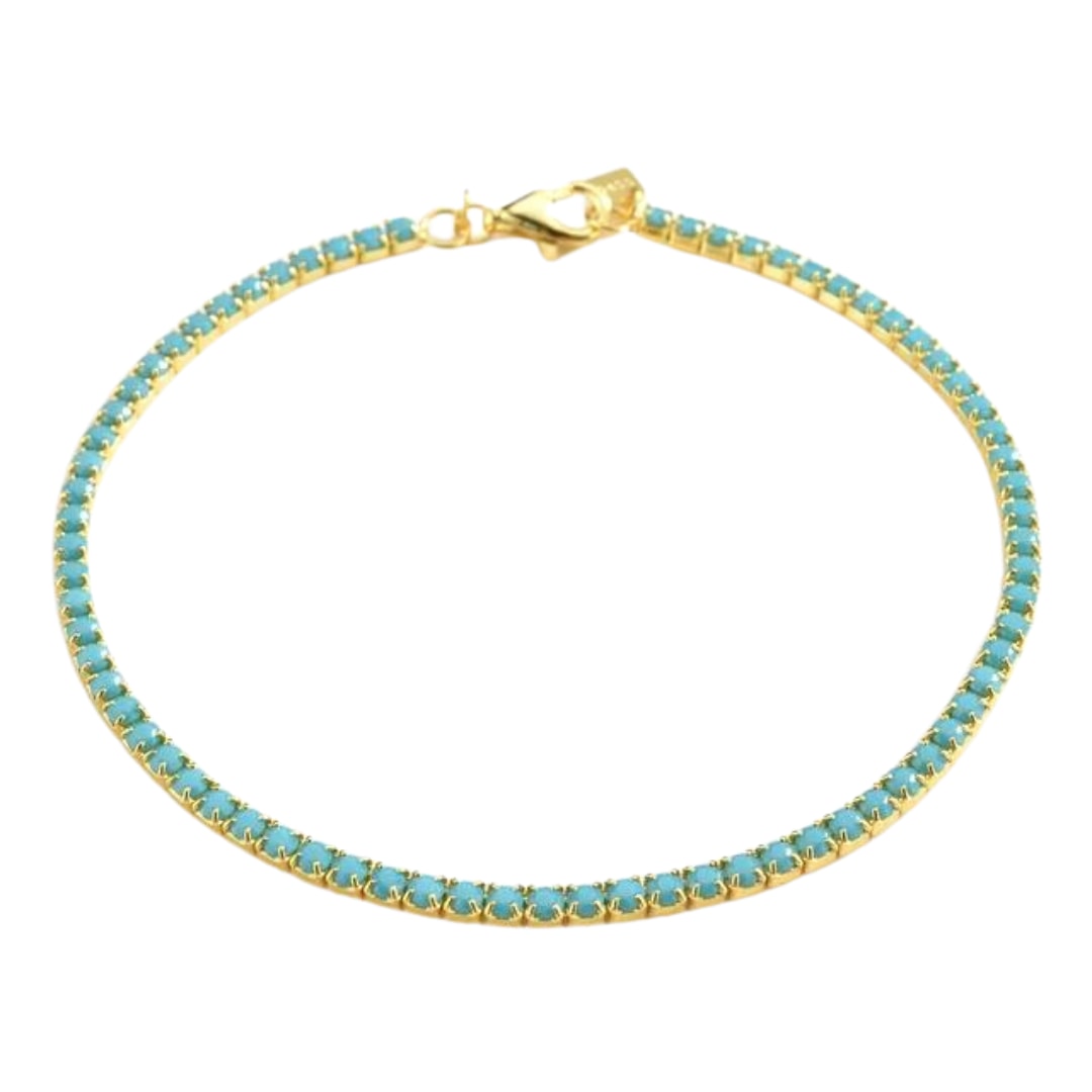 Nazzar Women's Gold / Blue Turquoise Gold Vermeil Tennis Bracelet In Multi