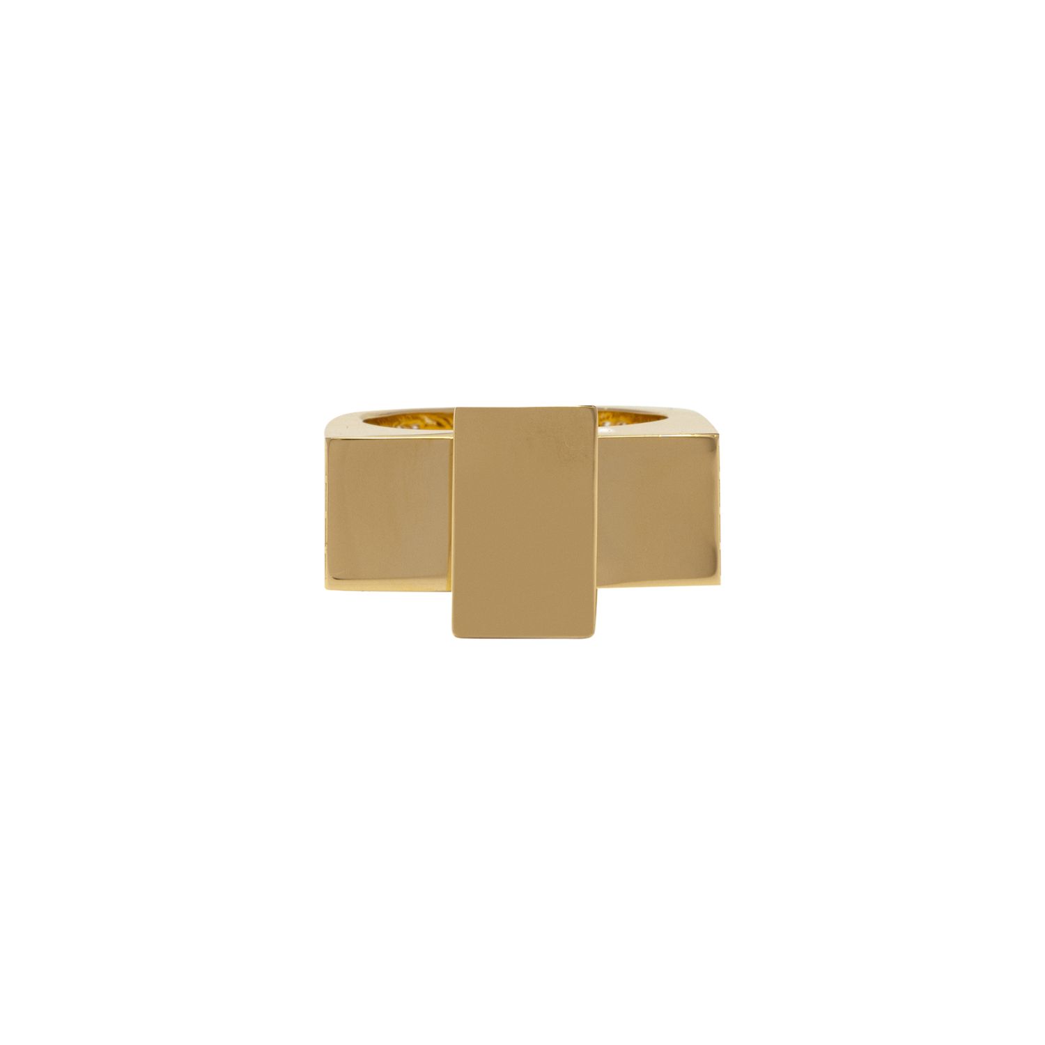 Zelveti Women's Gold Block Chunky Ring