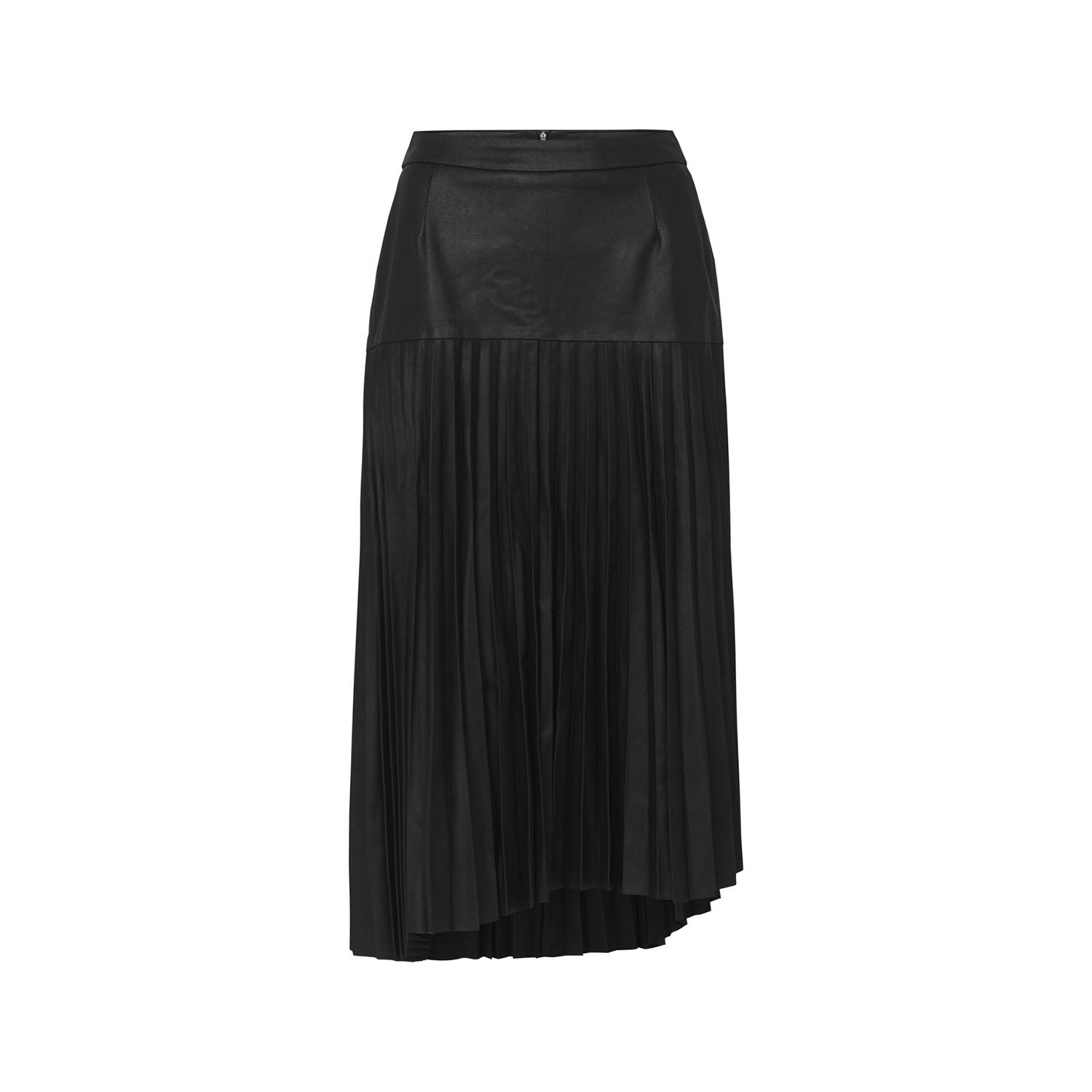 Women’s Park Avenue Pleated Skirt Black Leather Small West 14Th